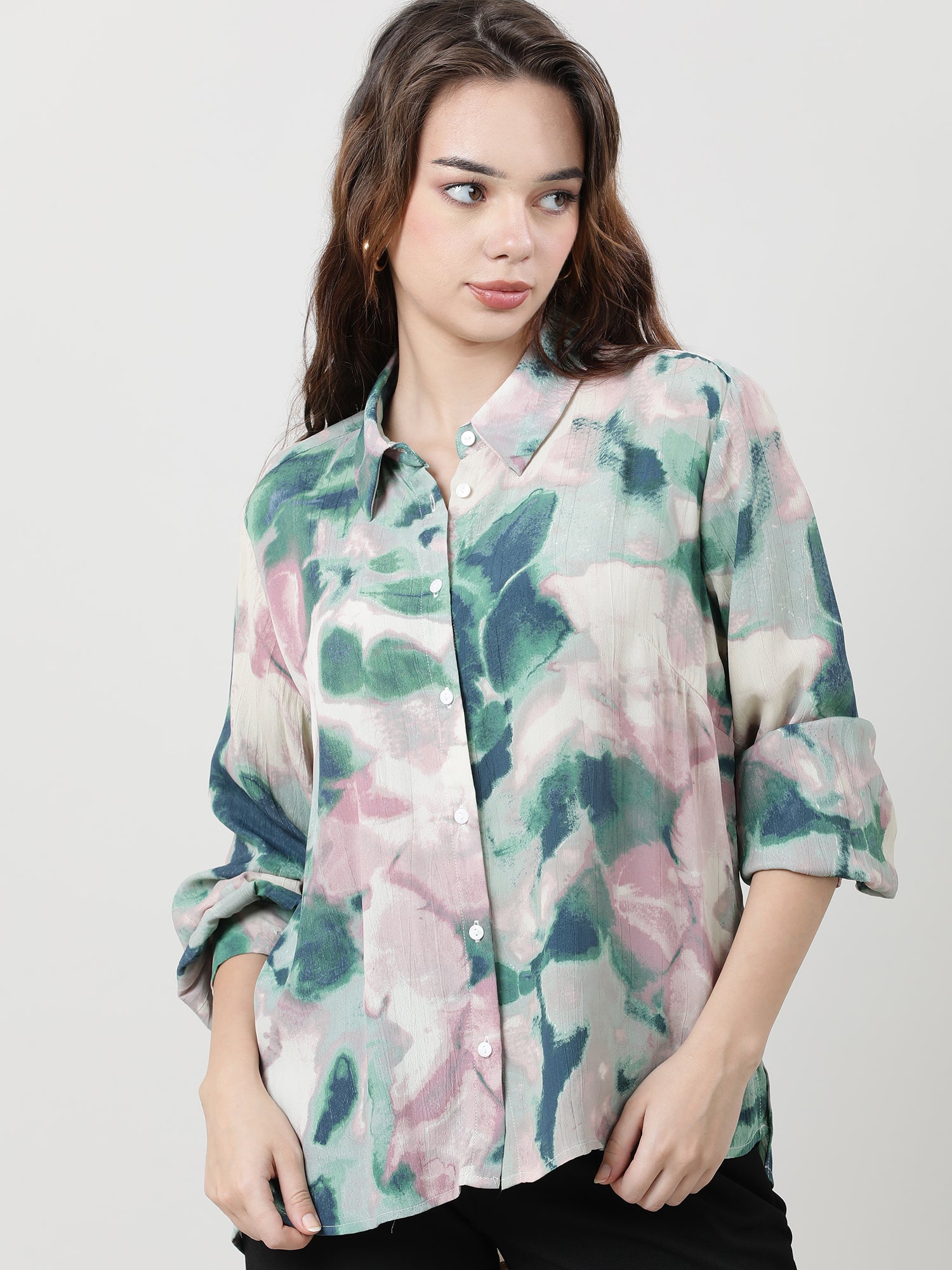 Women Viscose Pink Trendy Shirt