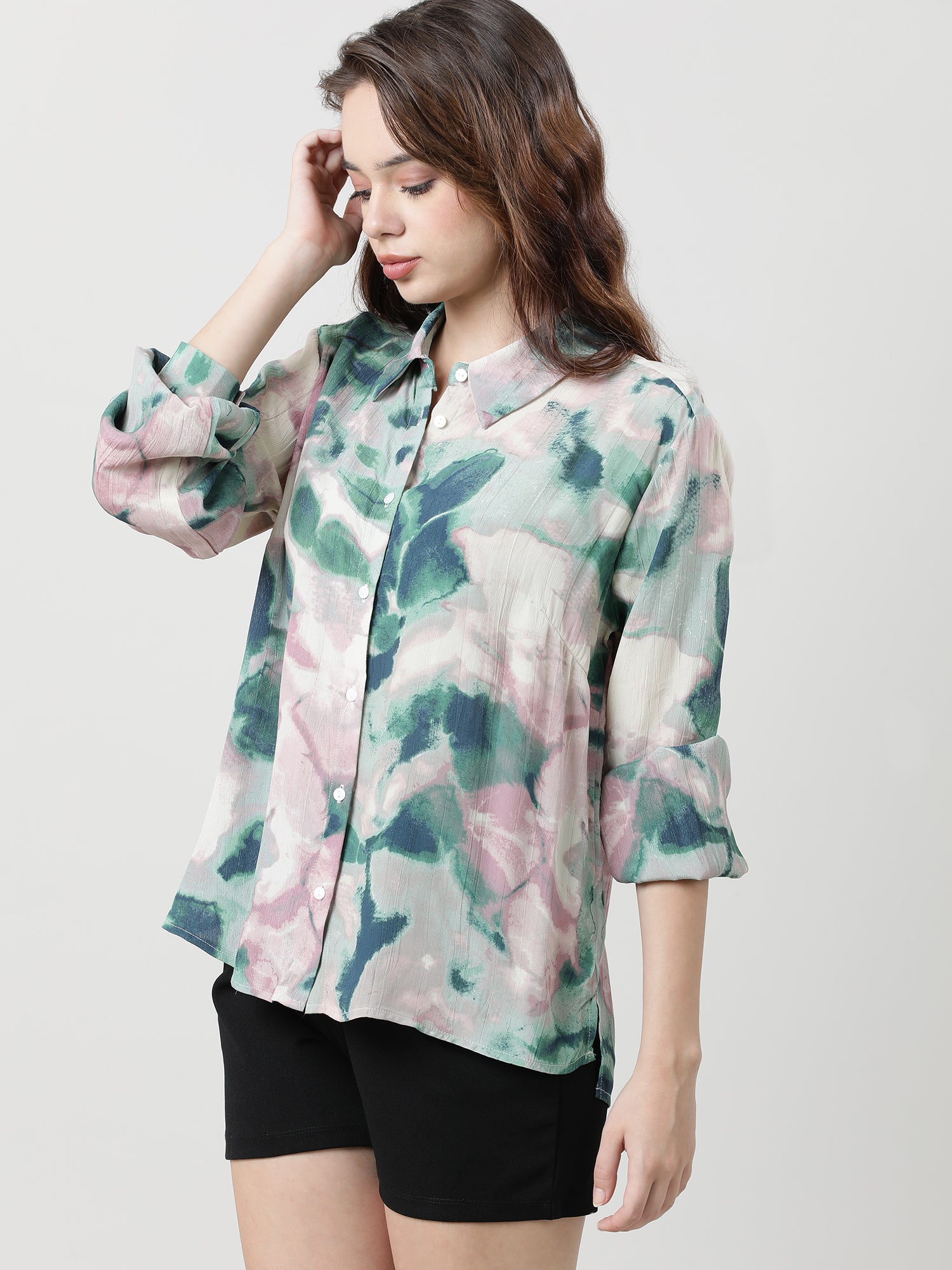 Women Viscose Pink Trendy Shirt