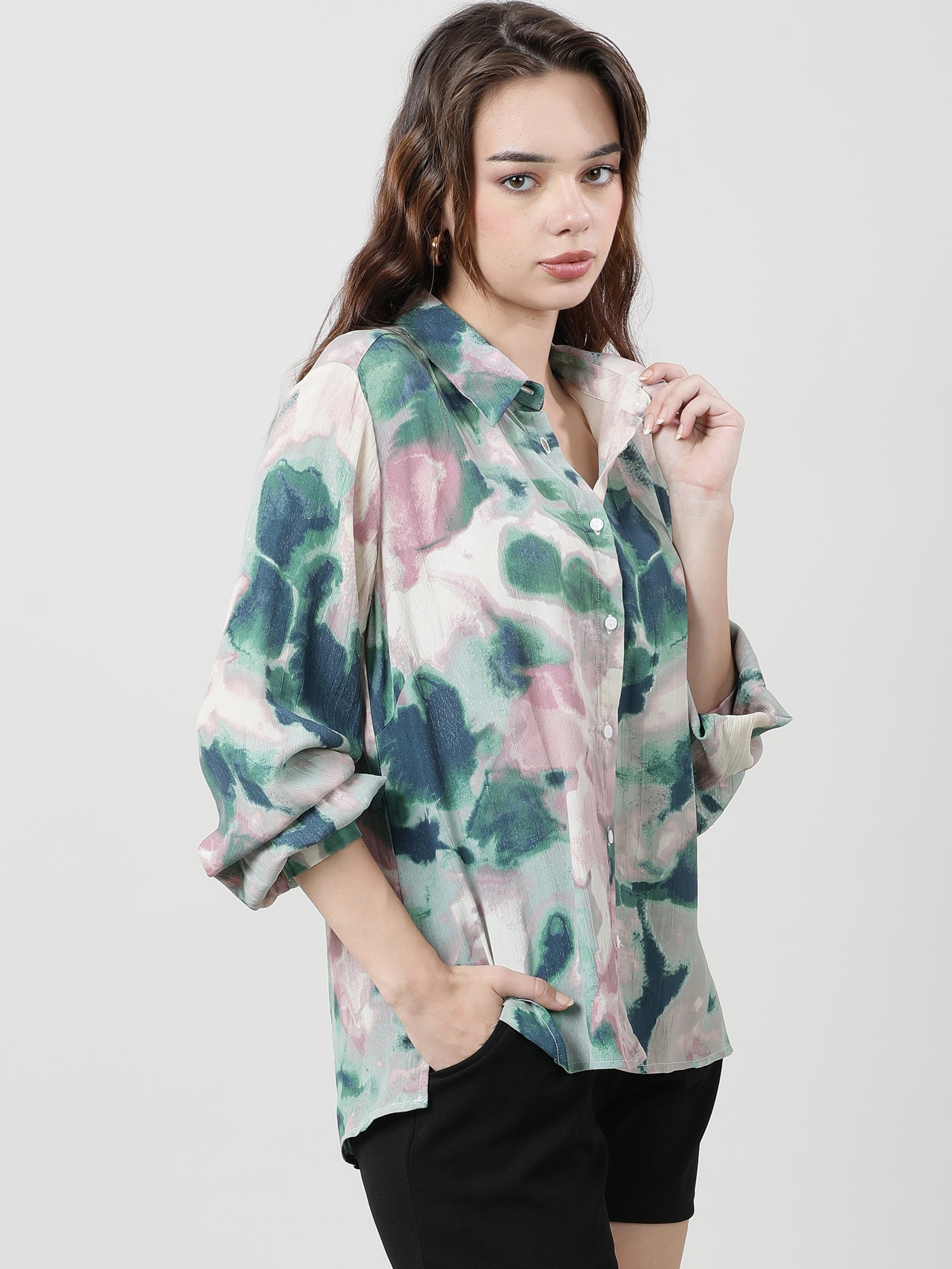 Women Viscose Pink Trendy Shirt