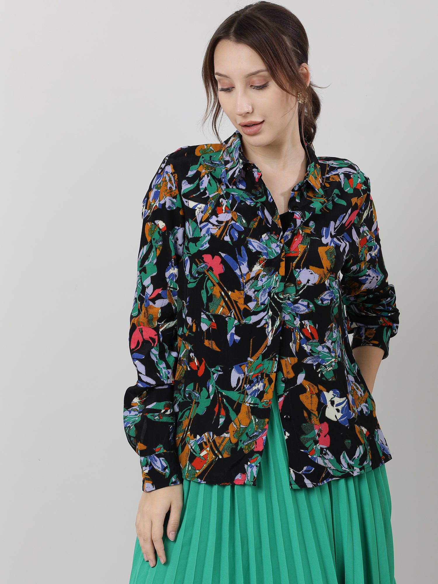 black printed shirt for women