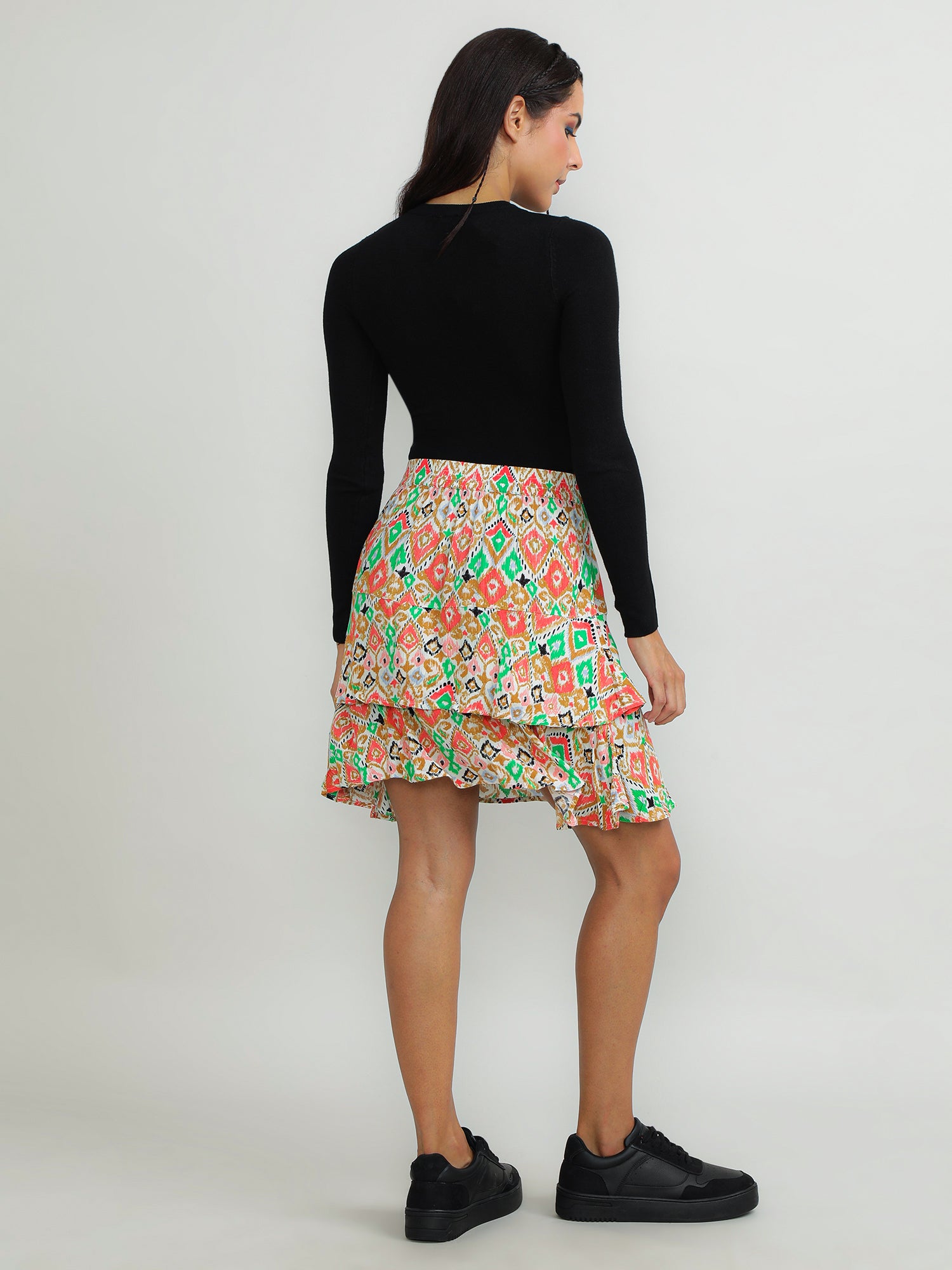 Women Viscose Pink Charming Skirt