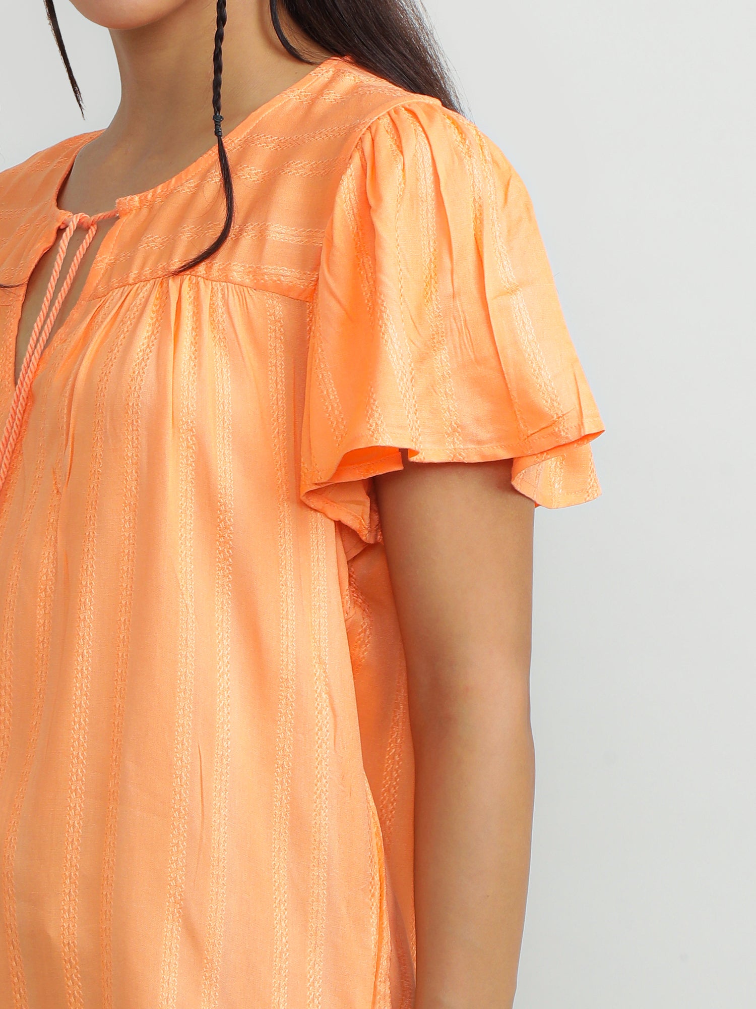 Women Viscose Orange Bright Top