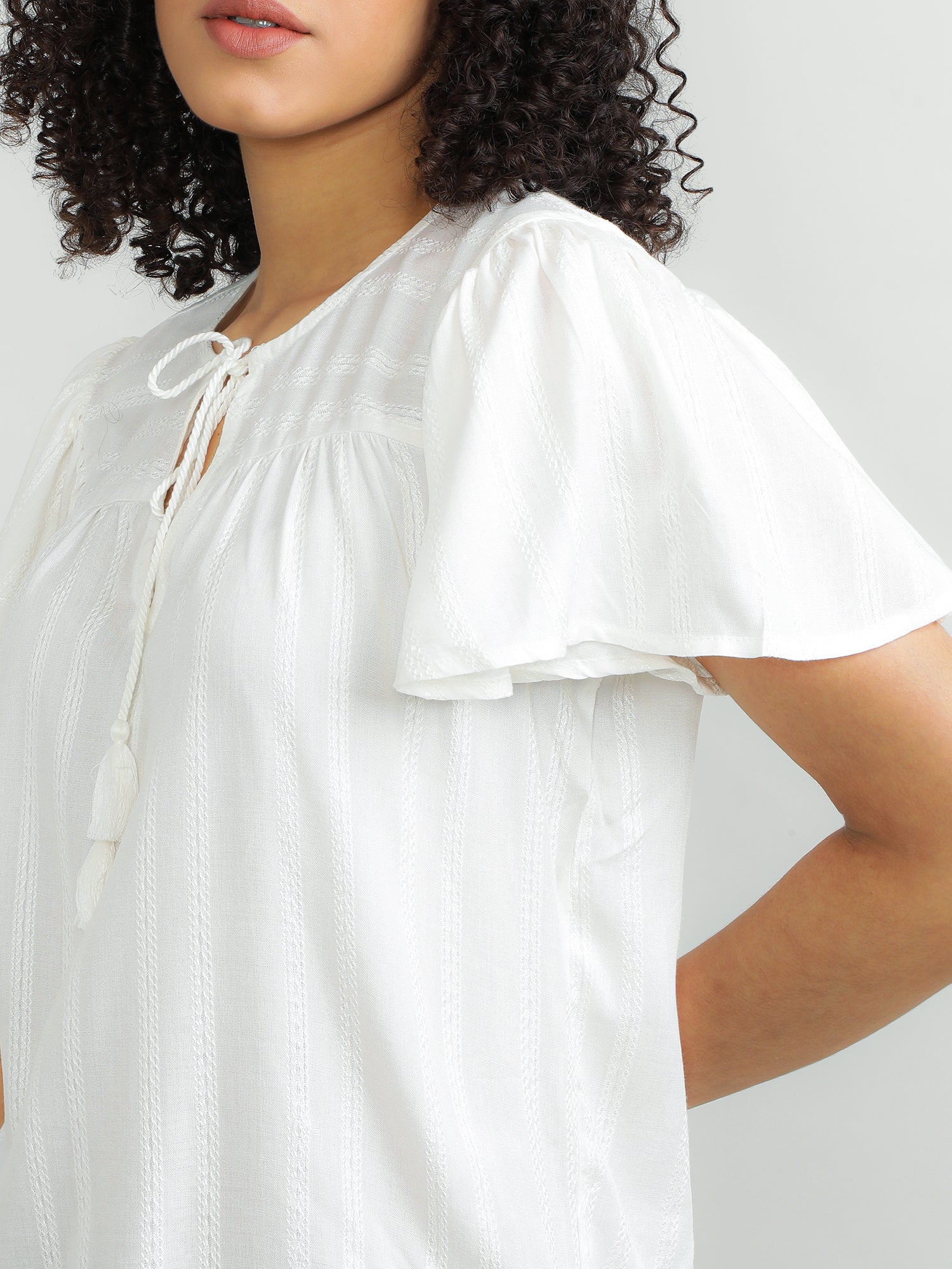 Women Viscose White Elegant Top