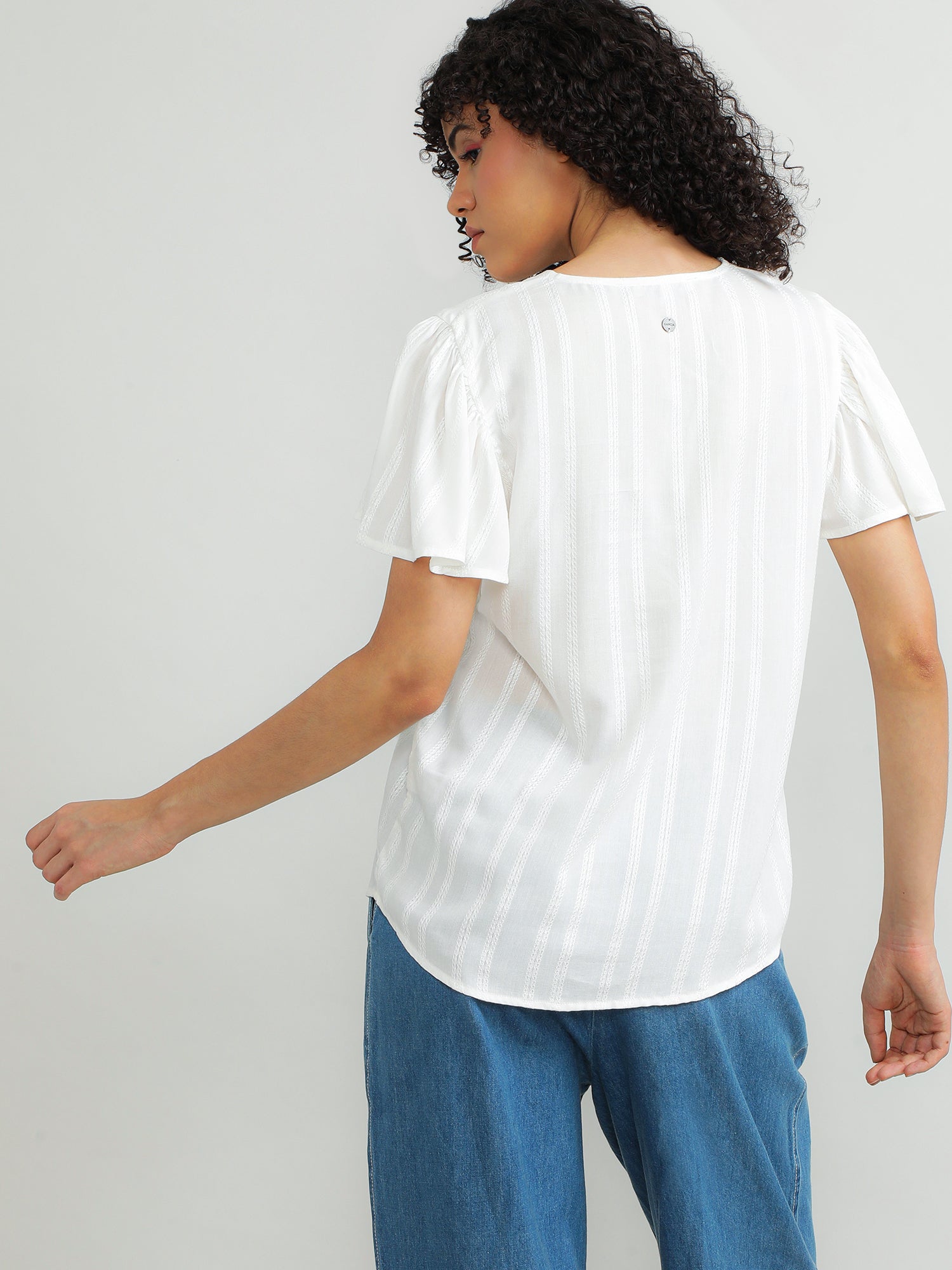 Women Viscose White Elegant Top