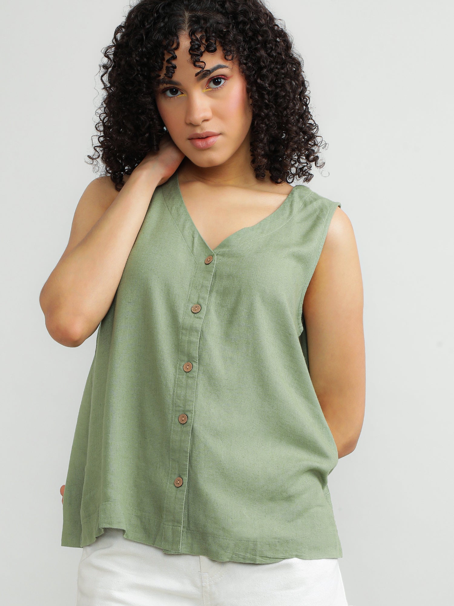 Women Viscose Olive Stylish Top