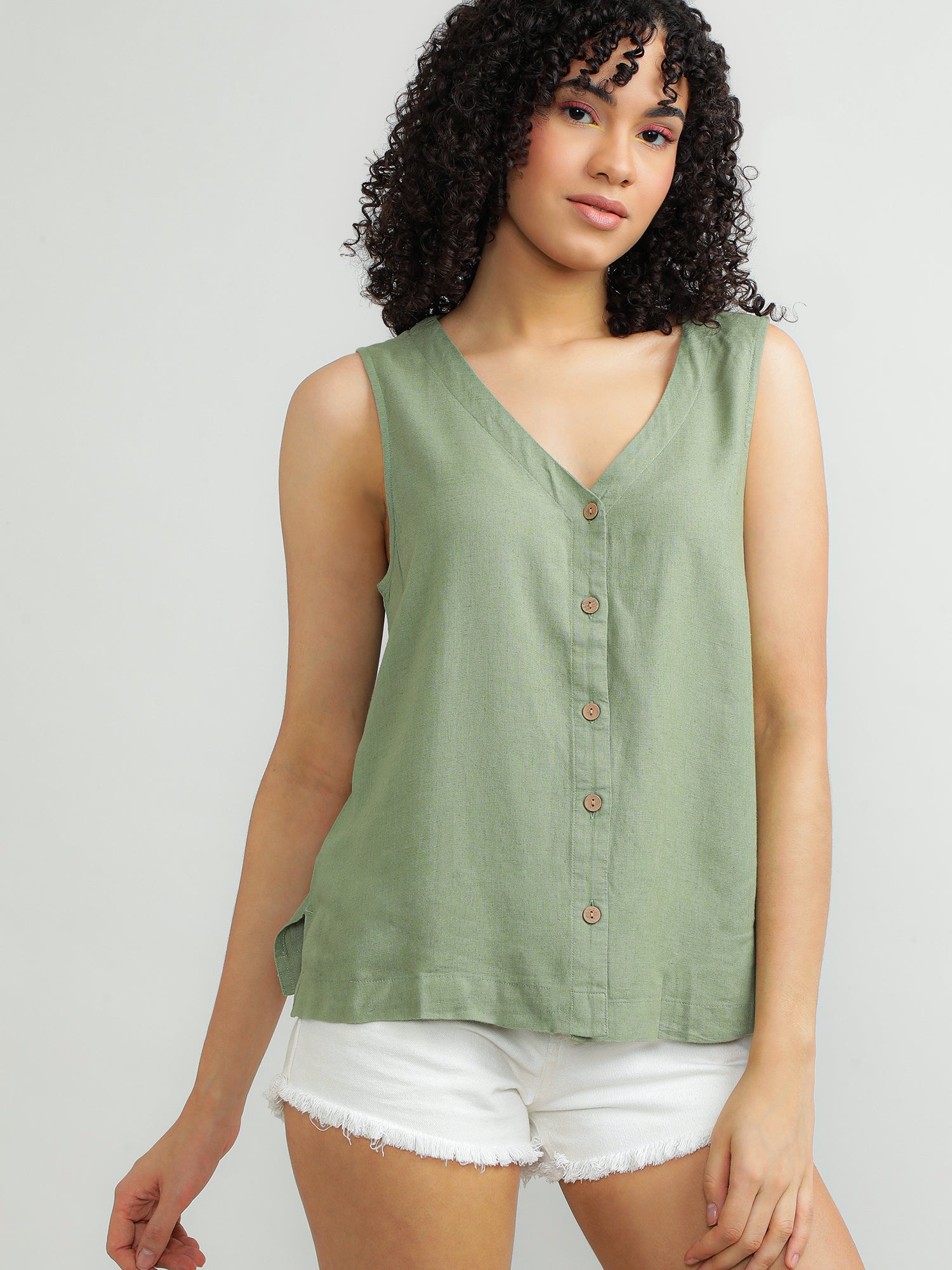 Women Viscose Olive Stylish Top