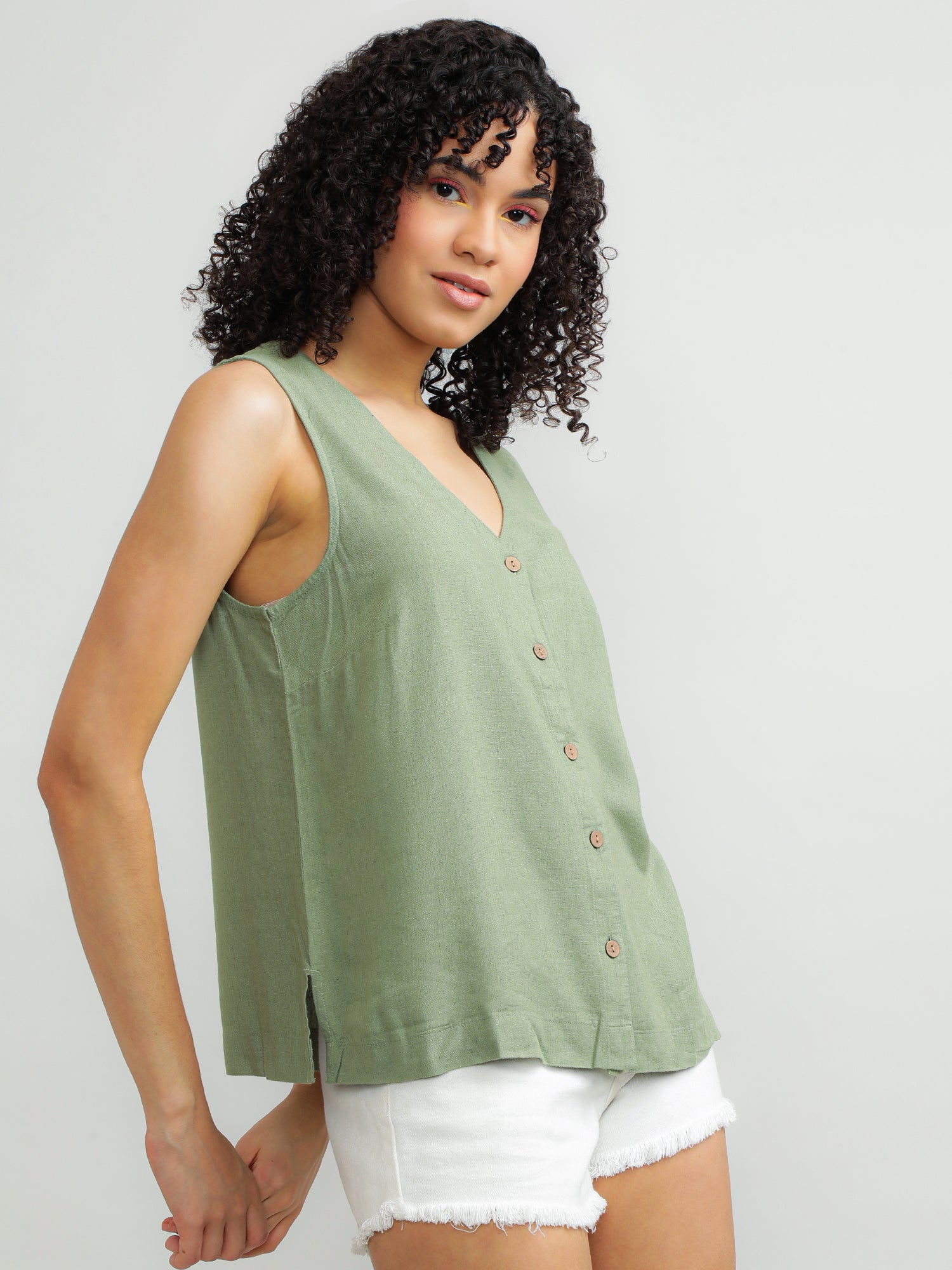 Women Viscose Olive Stylish Top