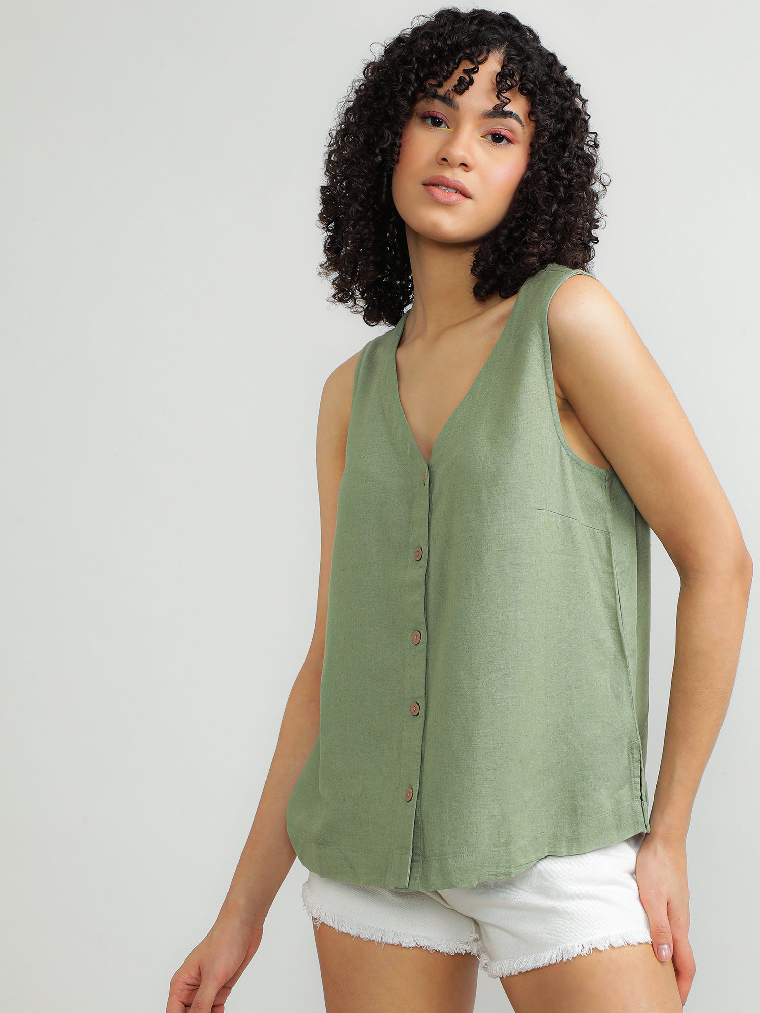 Women Viscose Olive Stylish Top