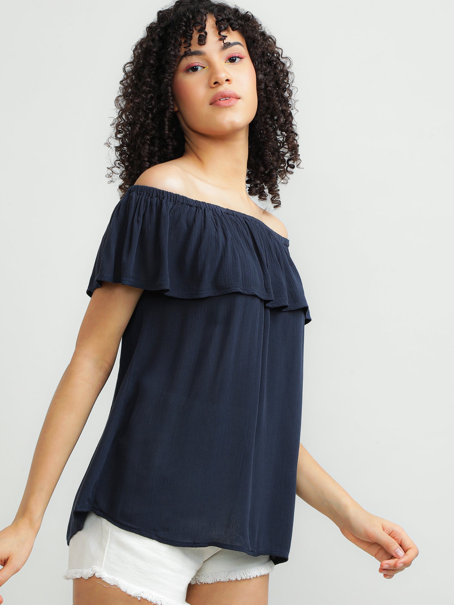 Women Viscose Navy Layer Top