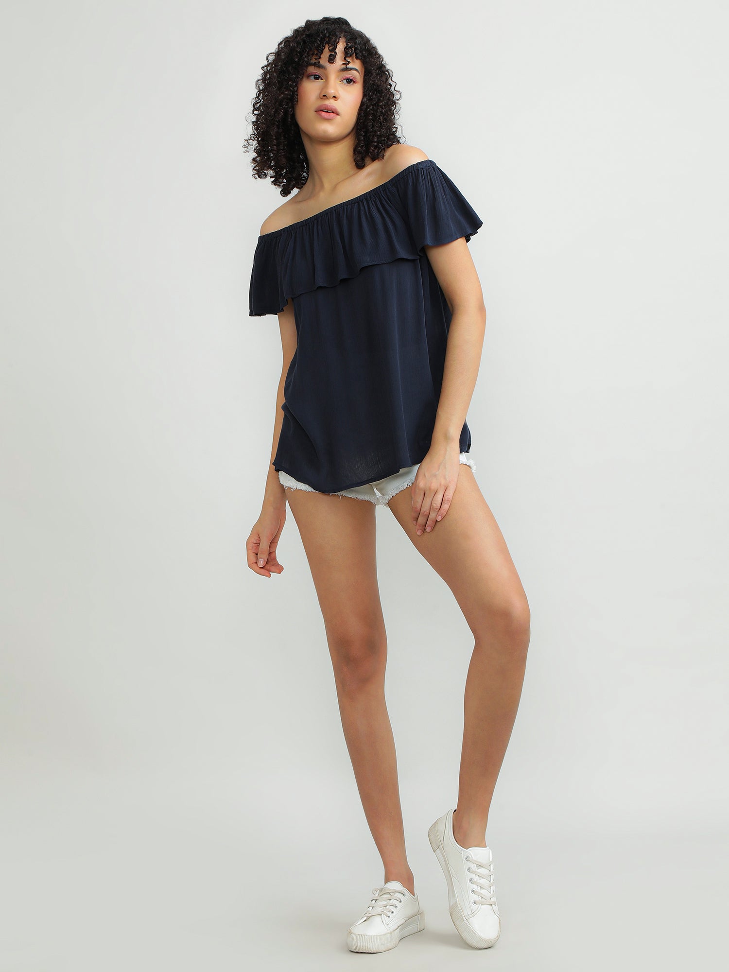 Women Viscose Navy Layer Top