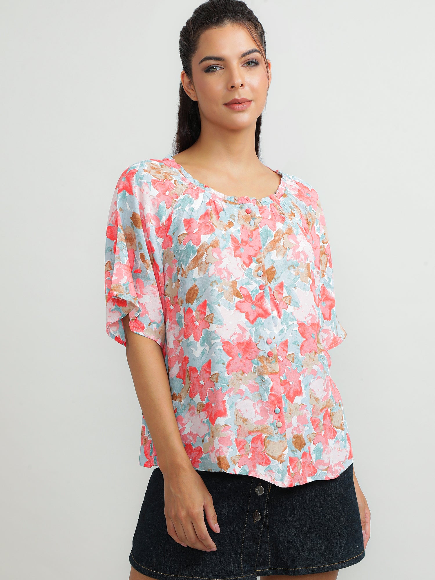 Women Viscose Pink Trendy Top