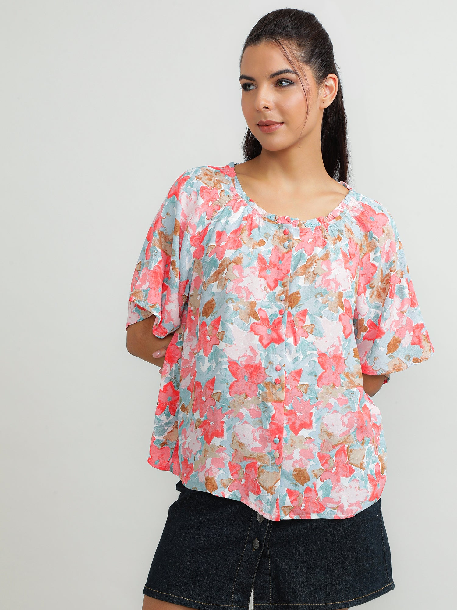 Women Viscose Pink Trendy Top