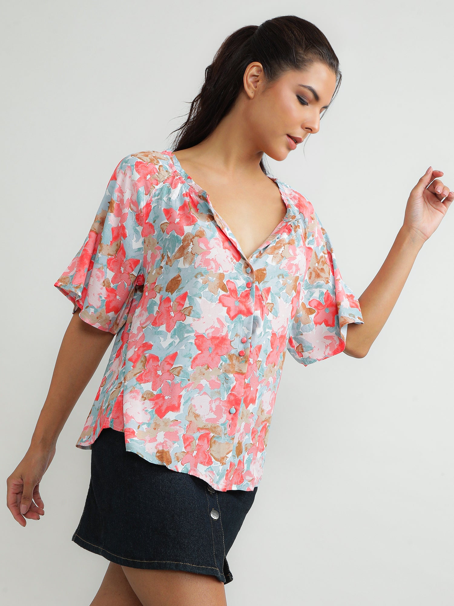 Women Viscose Pink Trendy Top