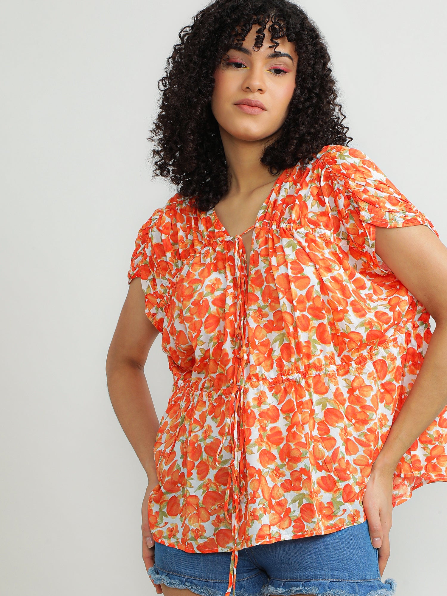 Women Modal Orange Fun Top