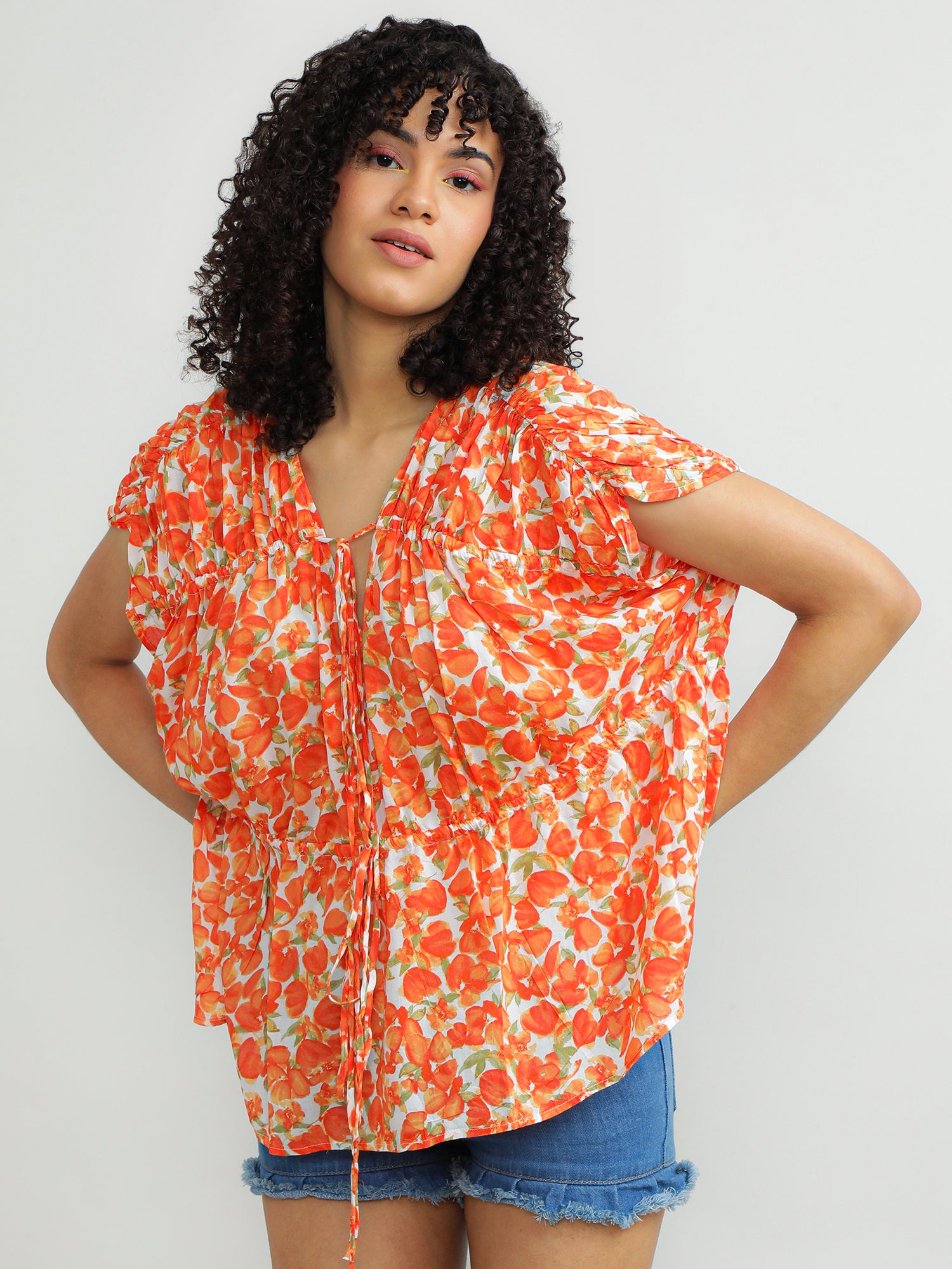 Women Modal Orange Fun Top