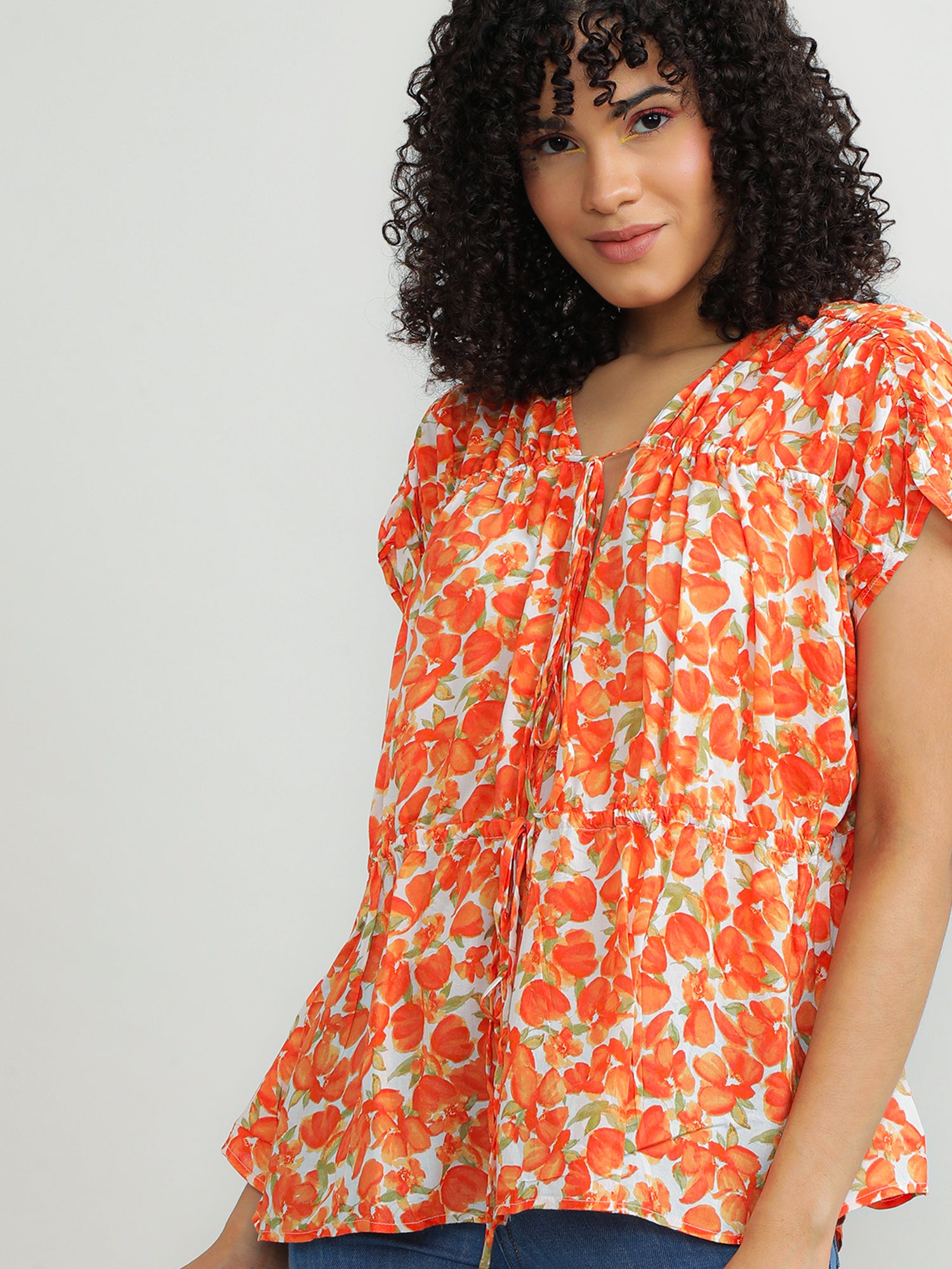 Women Modal Orange Fun Top