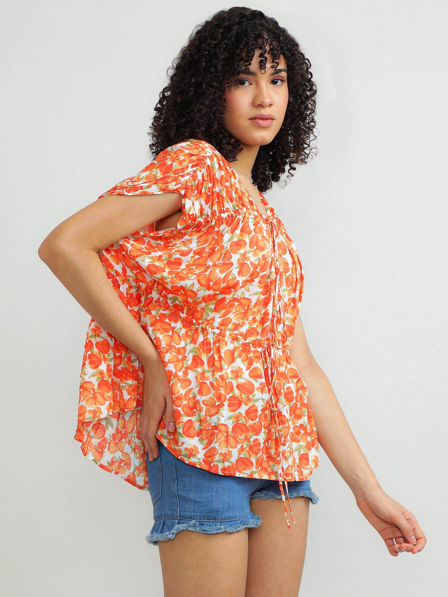 Women Modal Orange Fun Top