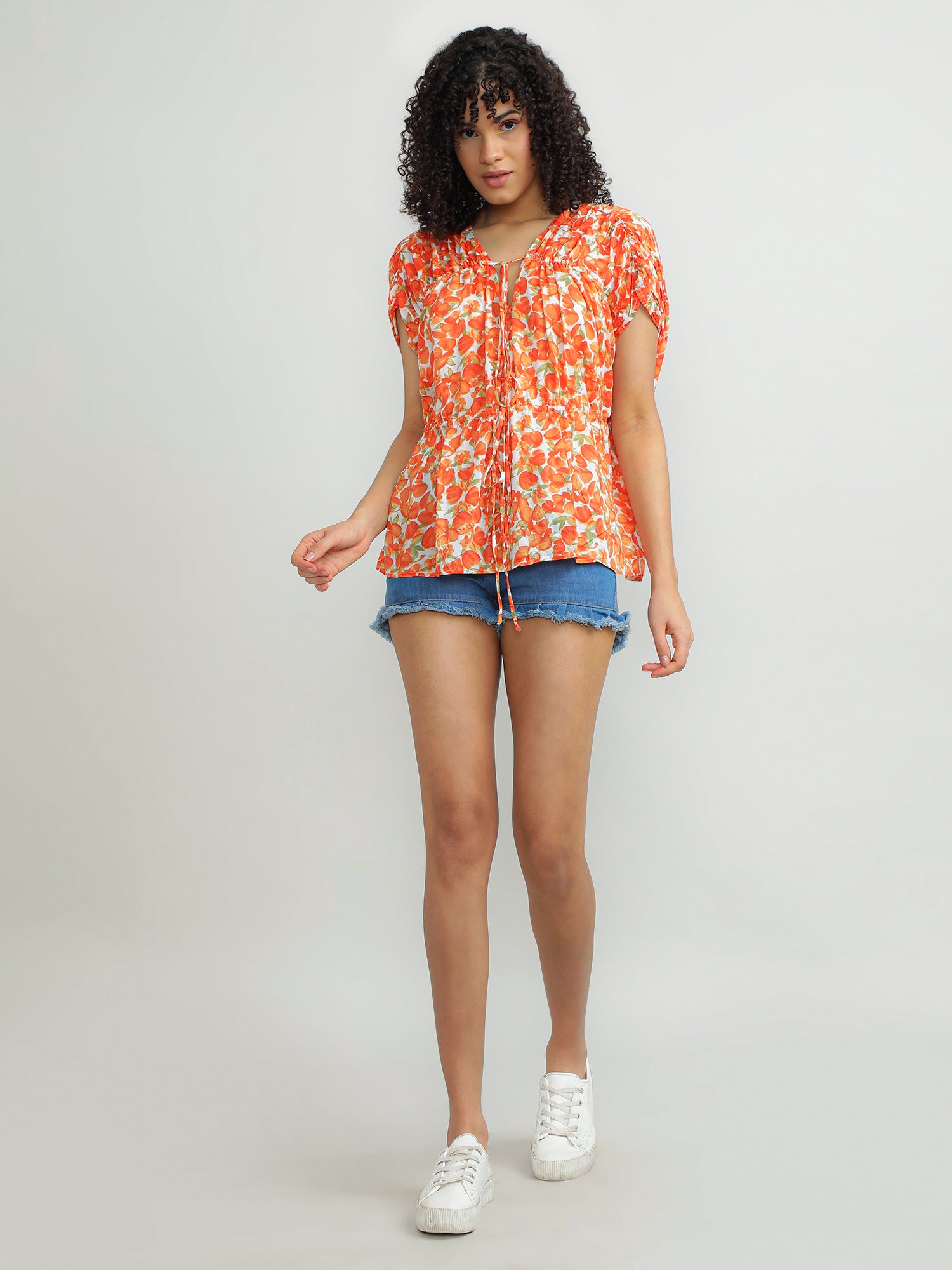 Women Modal Orange Fun Top