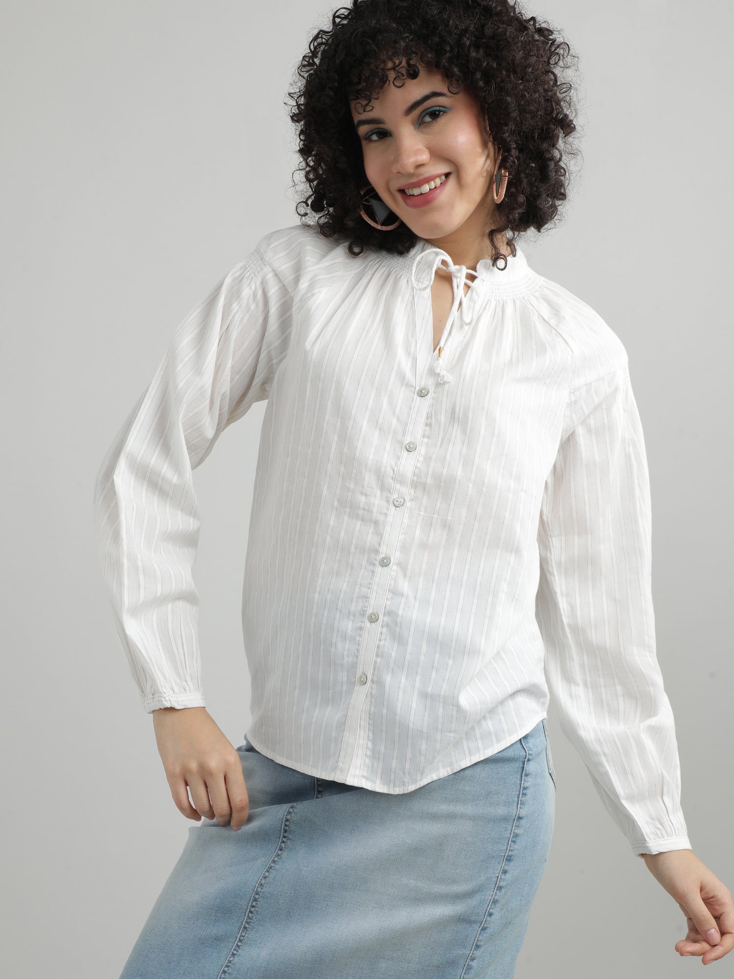 Women Cotton Cream Comfy Top