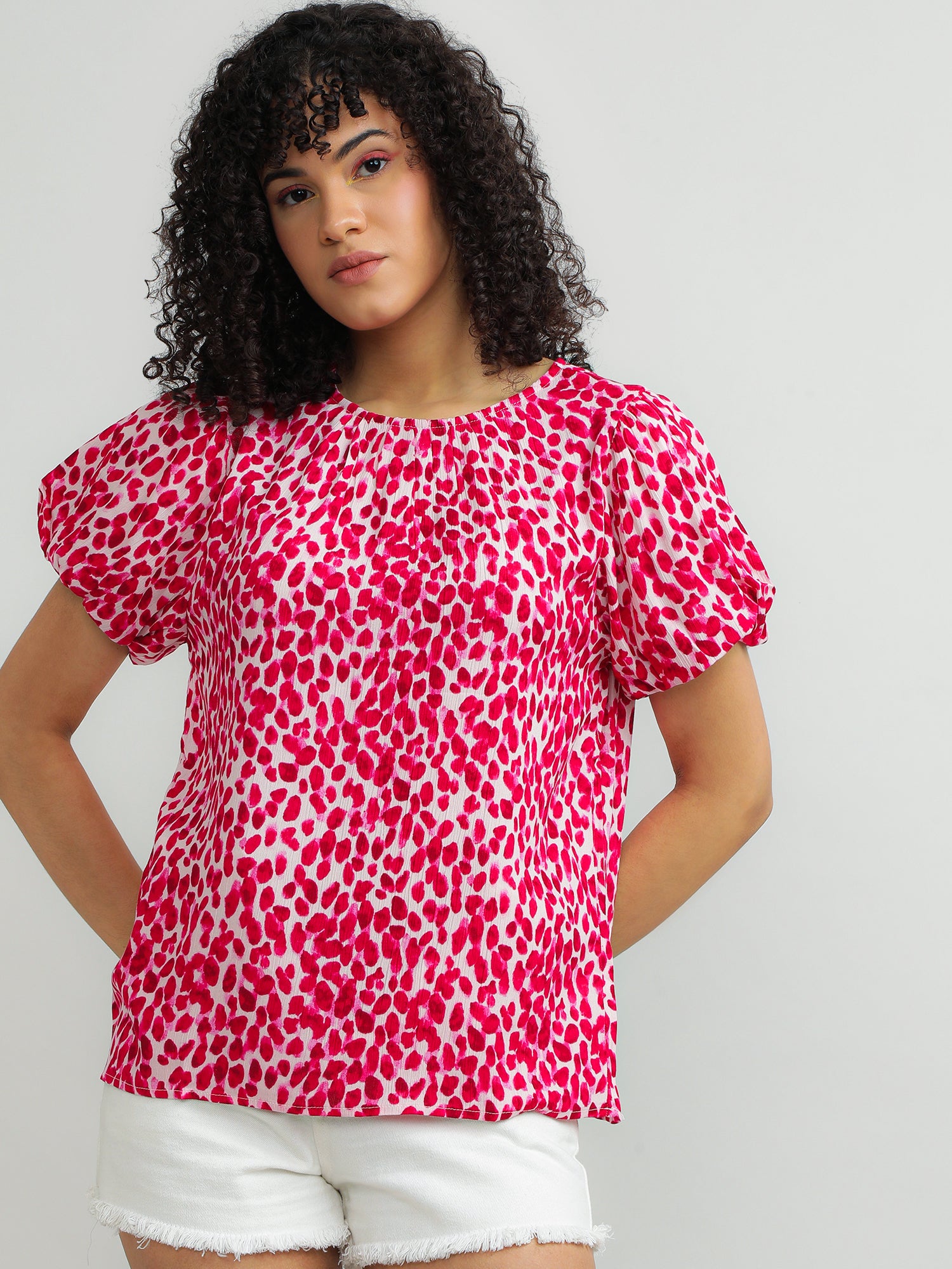 Women Viscose Pink Playful Top