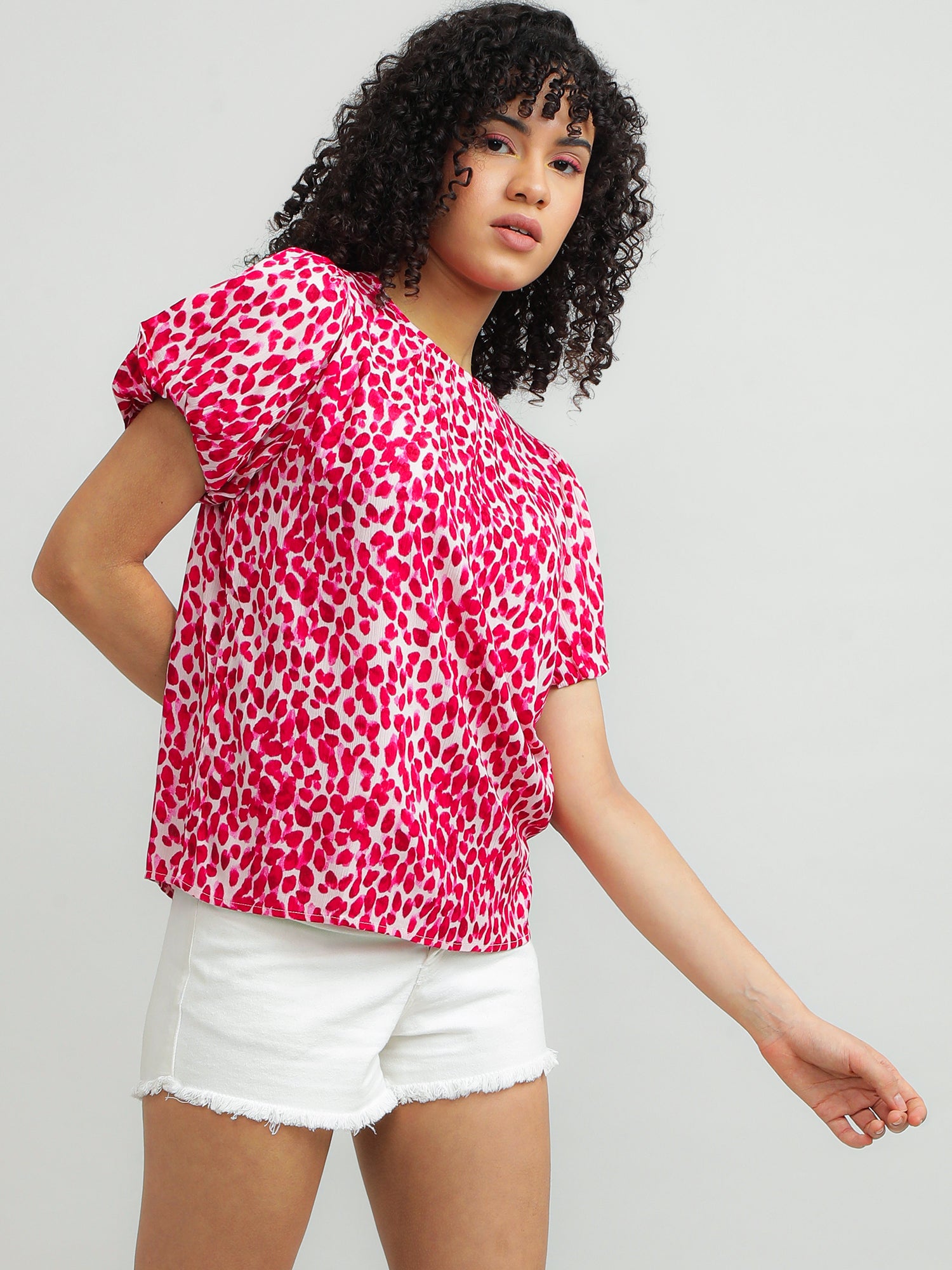 Women Viscose Pink Playful Top