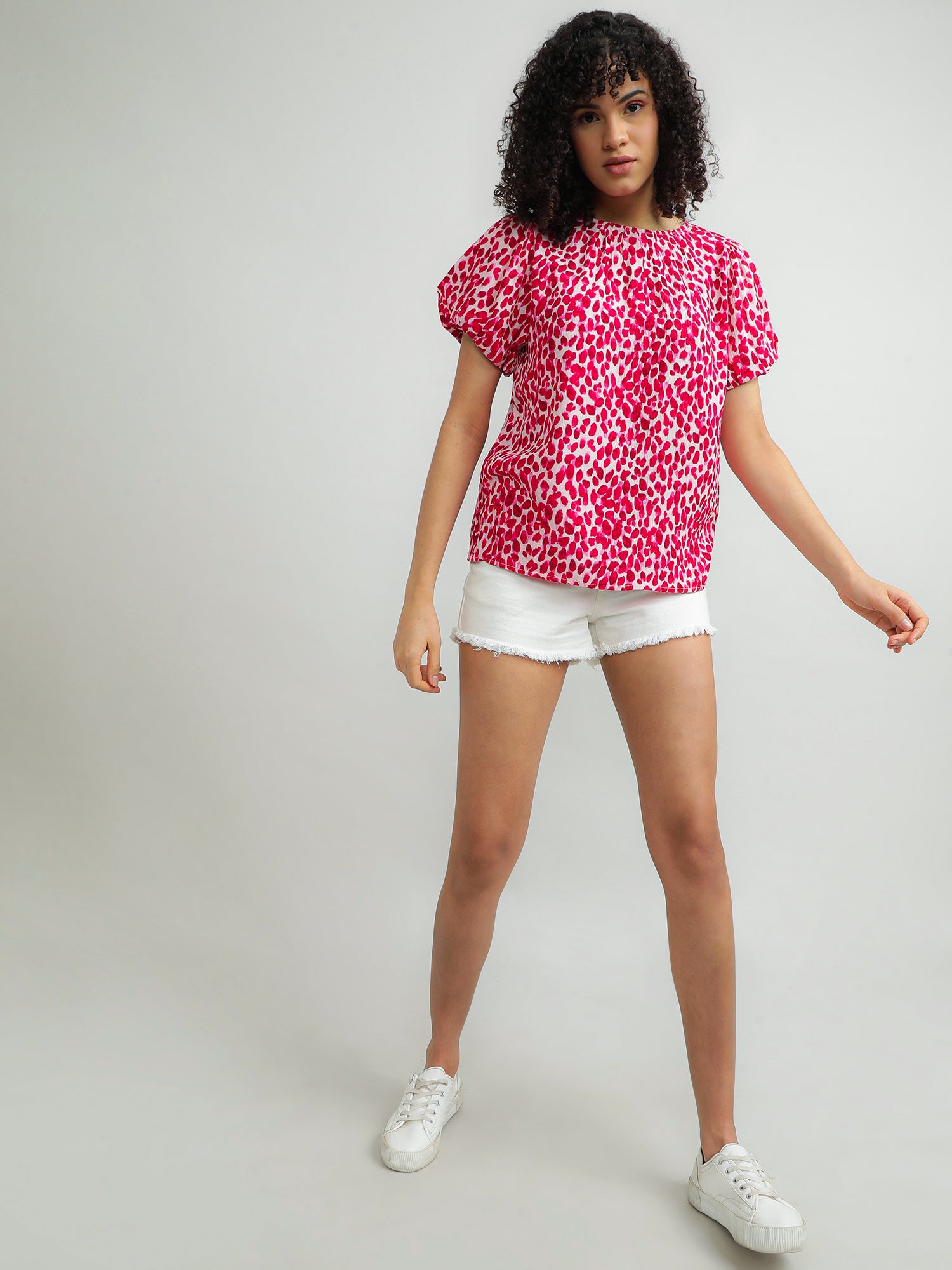 Women Viscose Pink Playful Top