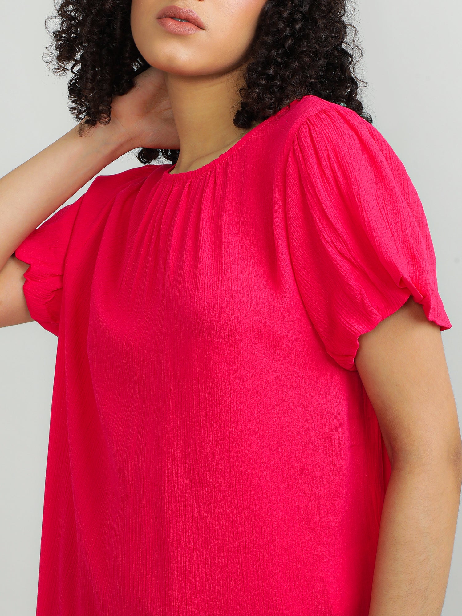 Women Viscose Pink Elegant Top