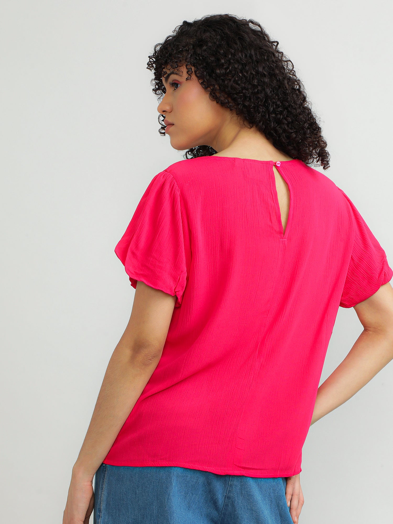 Women Viscose Pink Elegant Top