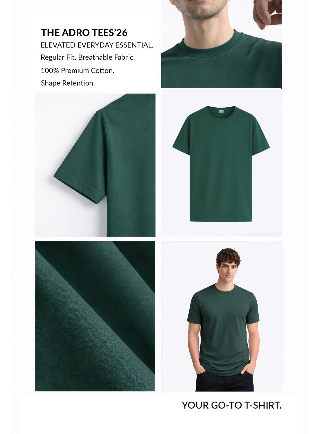 Men Green Classic Printed T-Shirt
