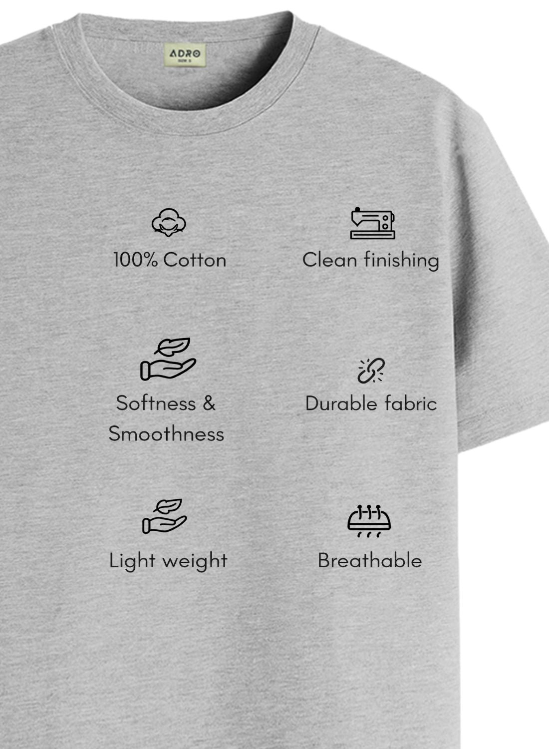 Men Grey Cotton Printed  T-Shirt