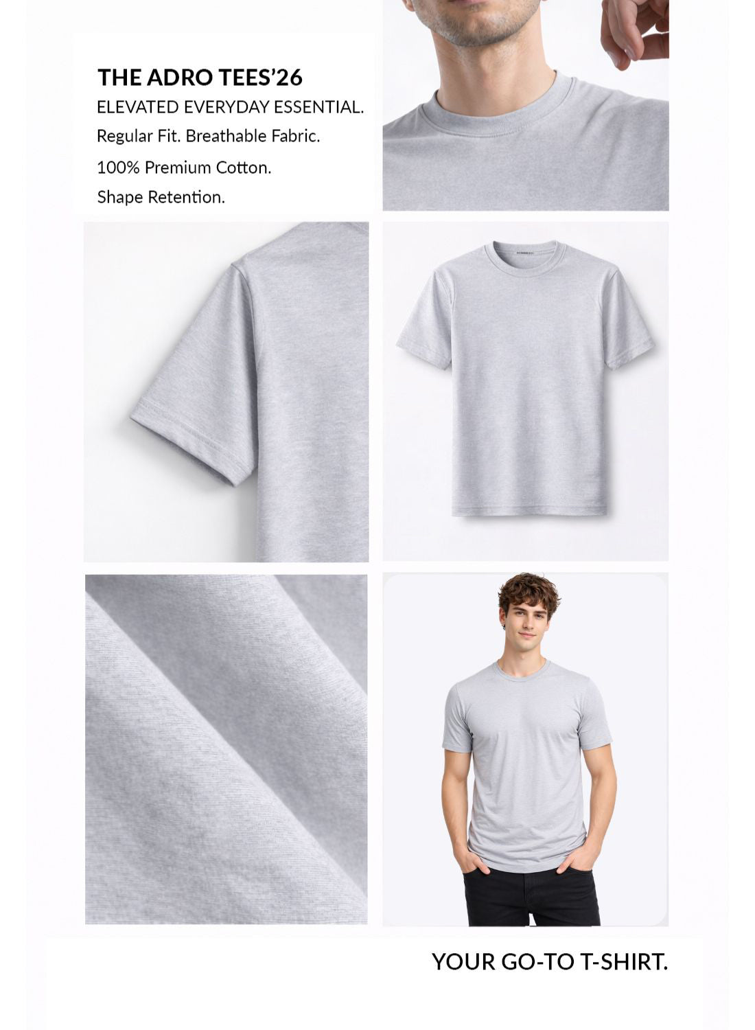 Men Grey Cotton Printed T-Shirt