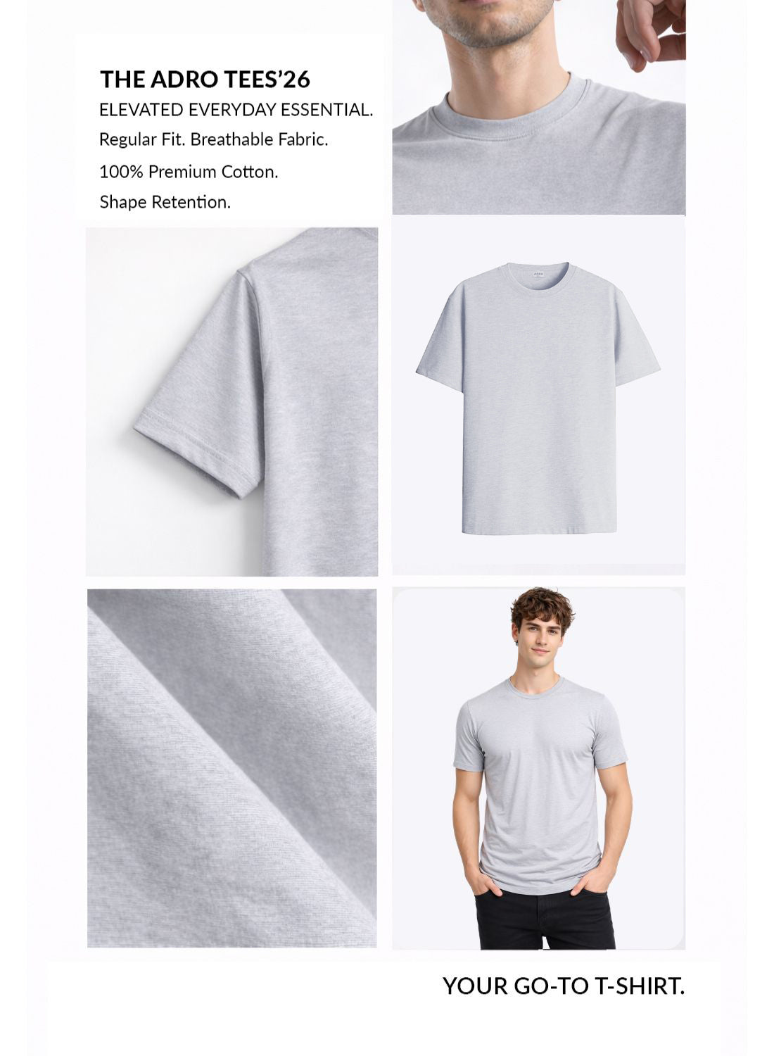 Men Grey Classic Printed T-Shirt