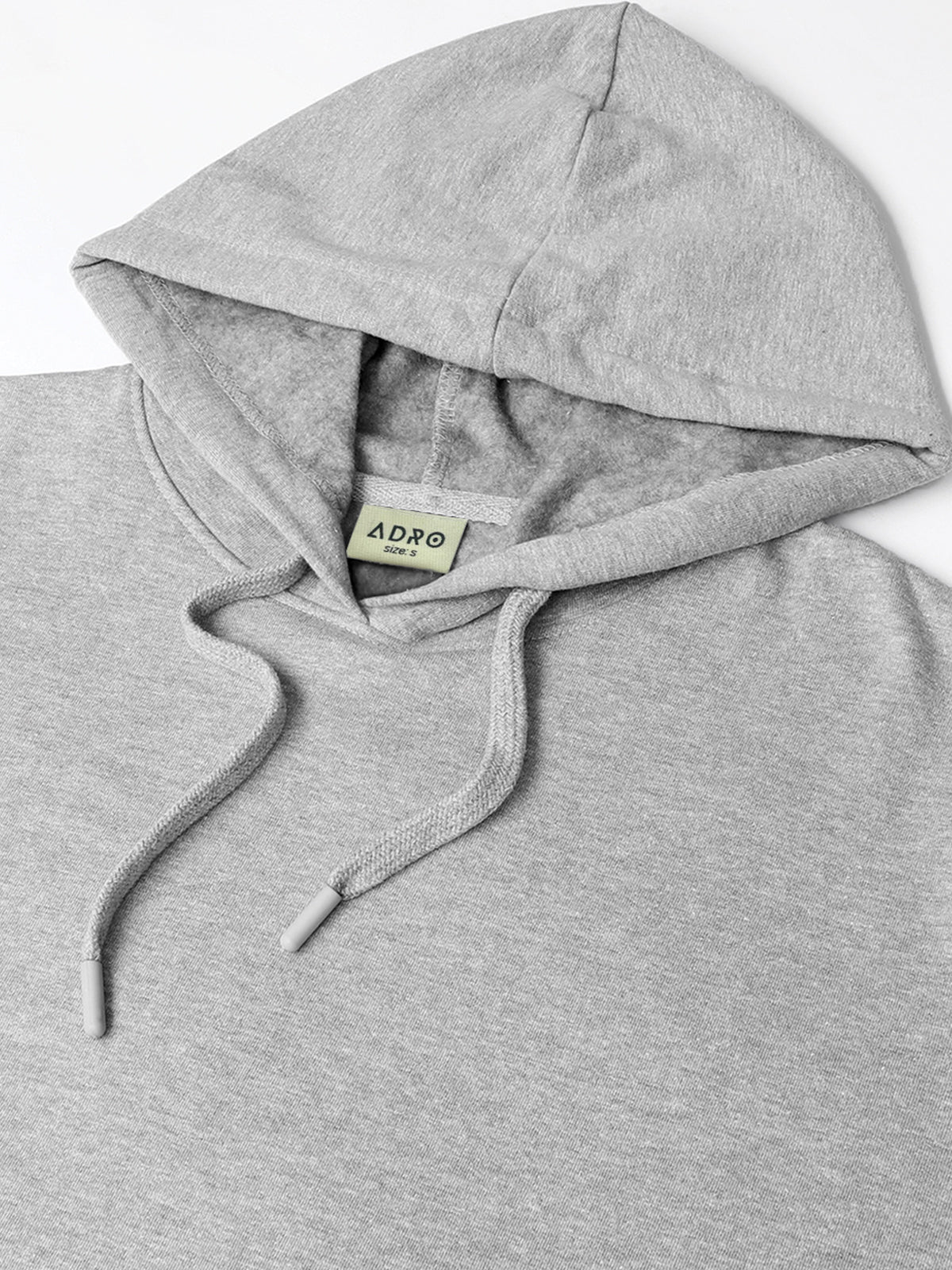 Men Grey Cotton Fleece Hoodie