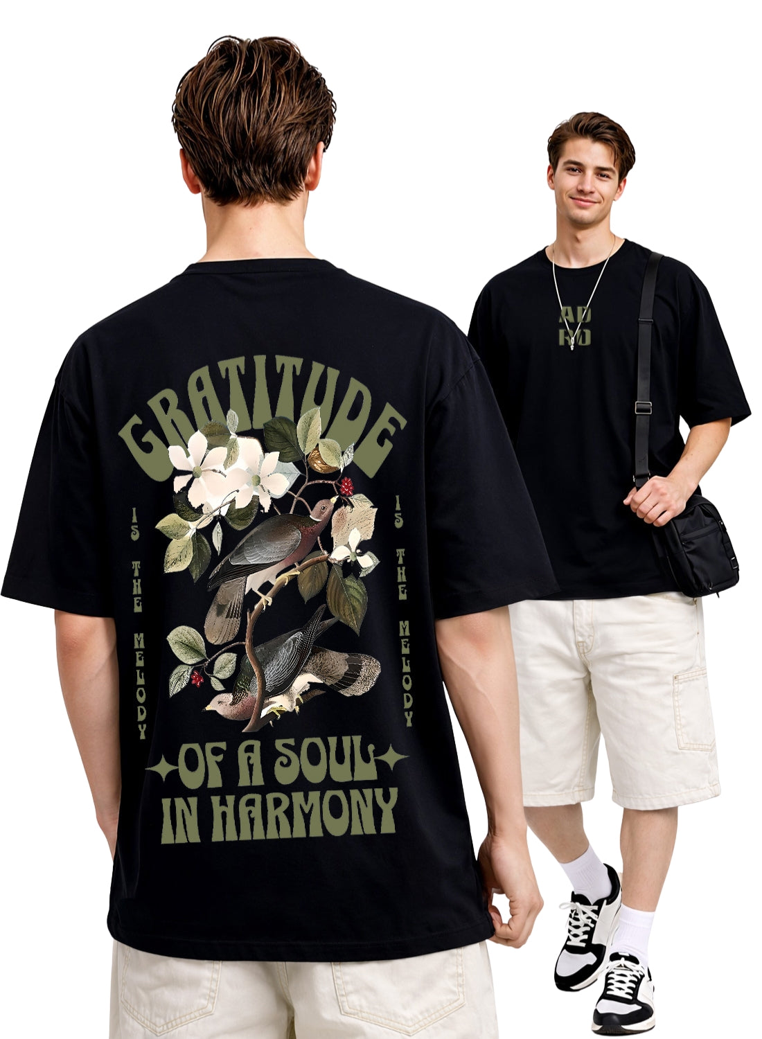Men Oversize Fit Back Printed T-Shirt