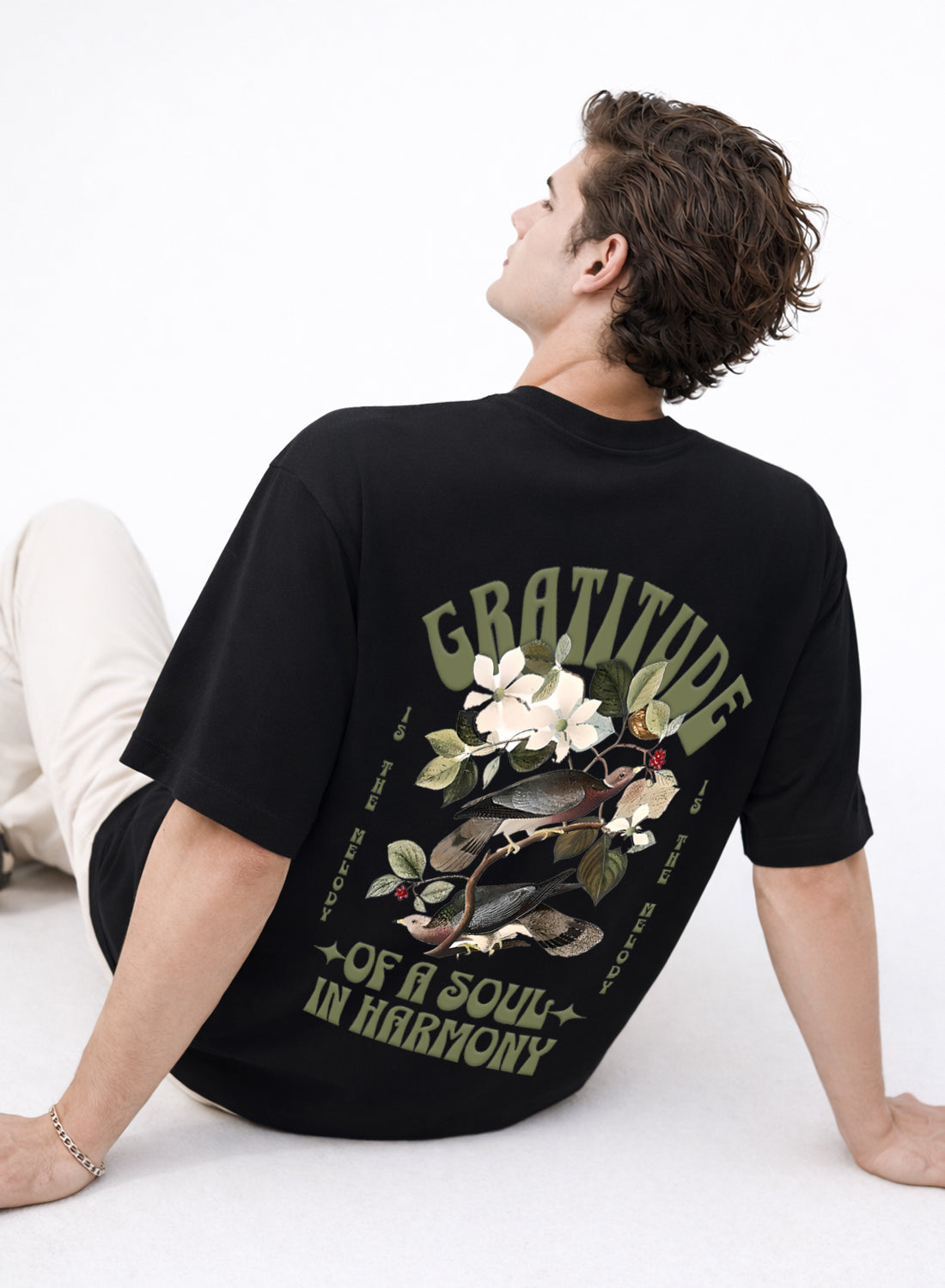 Men Oversize Fit Back Printed T-Shirt