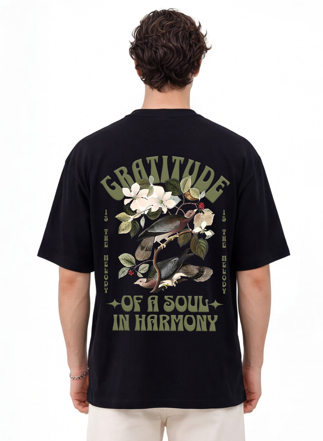 Men Oversize Fit Back Printed T-Shirt