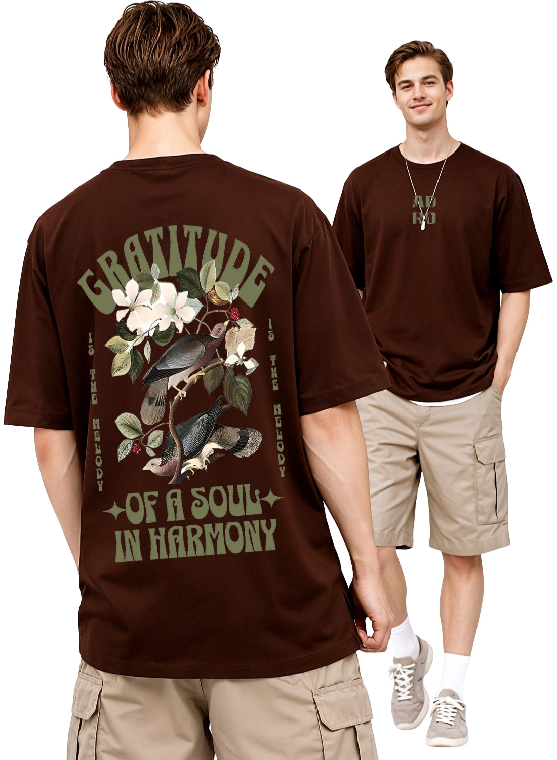 Men Oversize Fit Back Printed T-Shirt