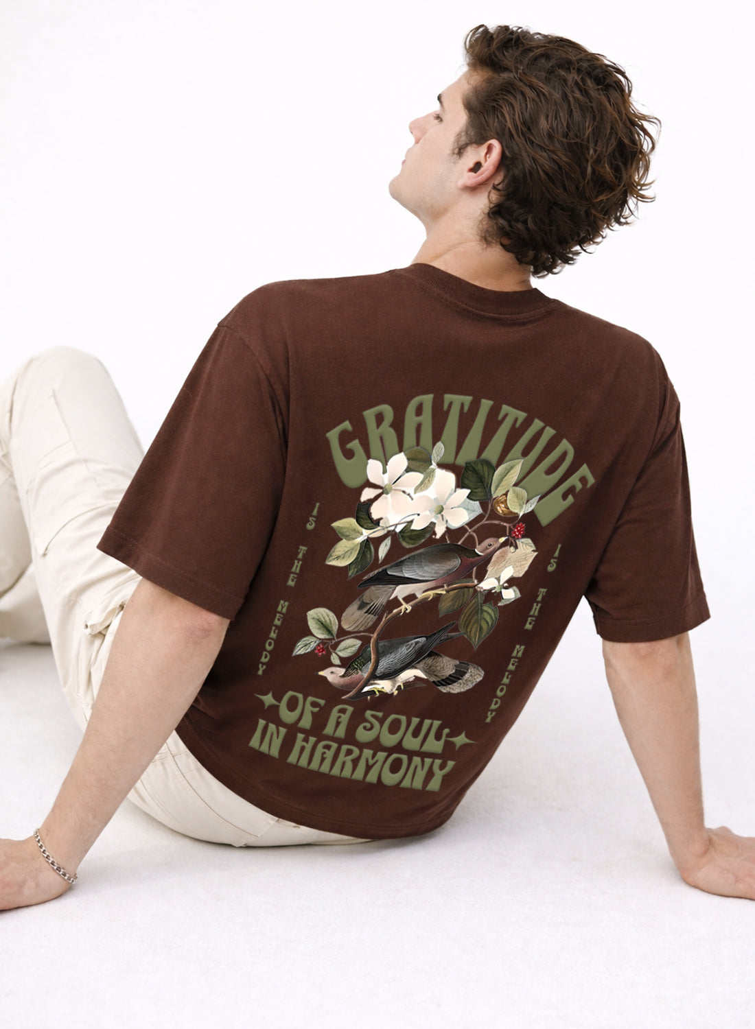 Men Oversize Fit Back Printed T-Shirt
