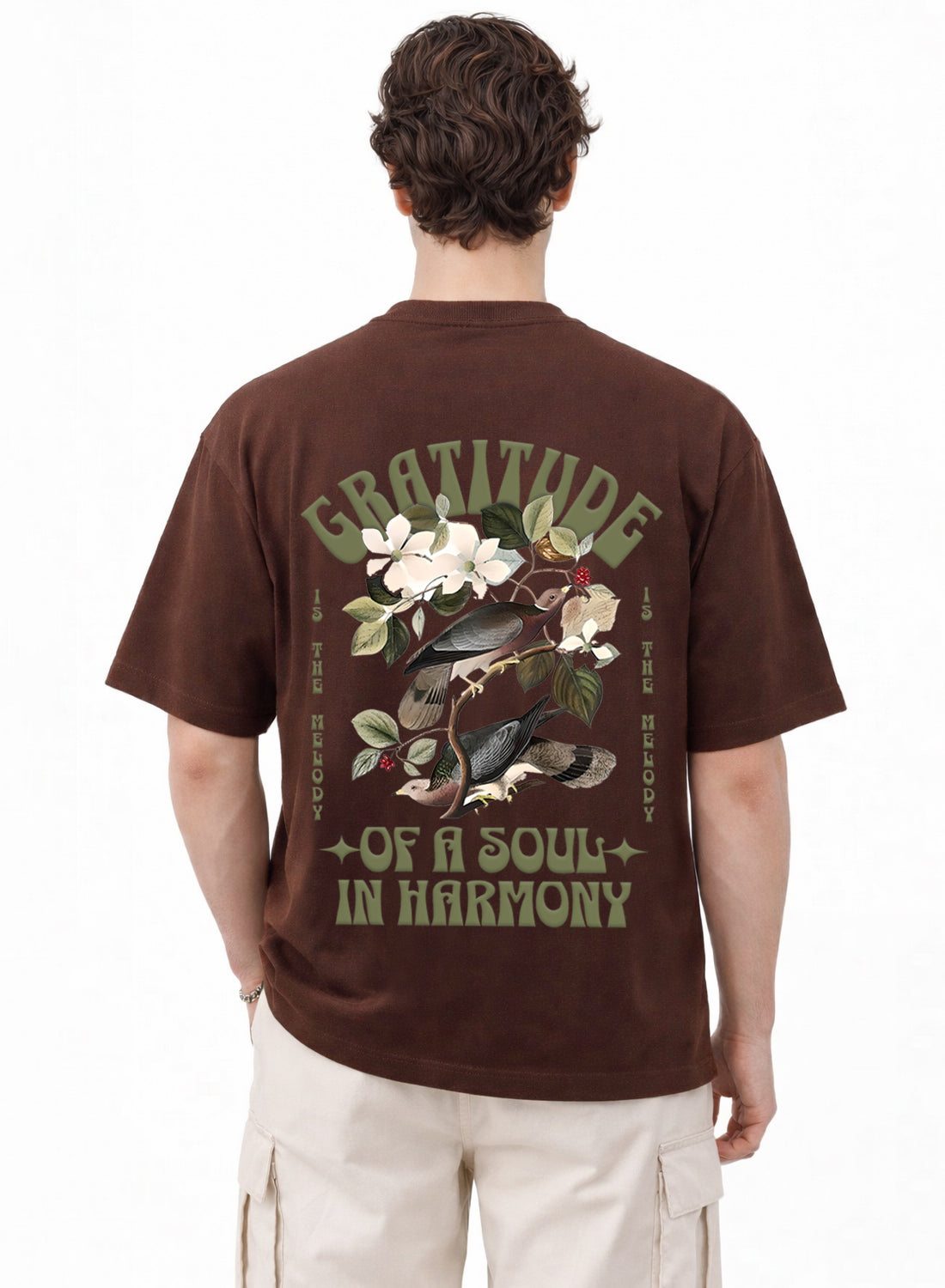 Men Oversize Fit Back Printed T-Shirt