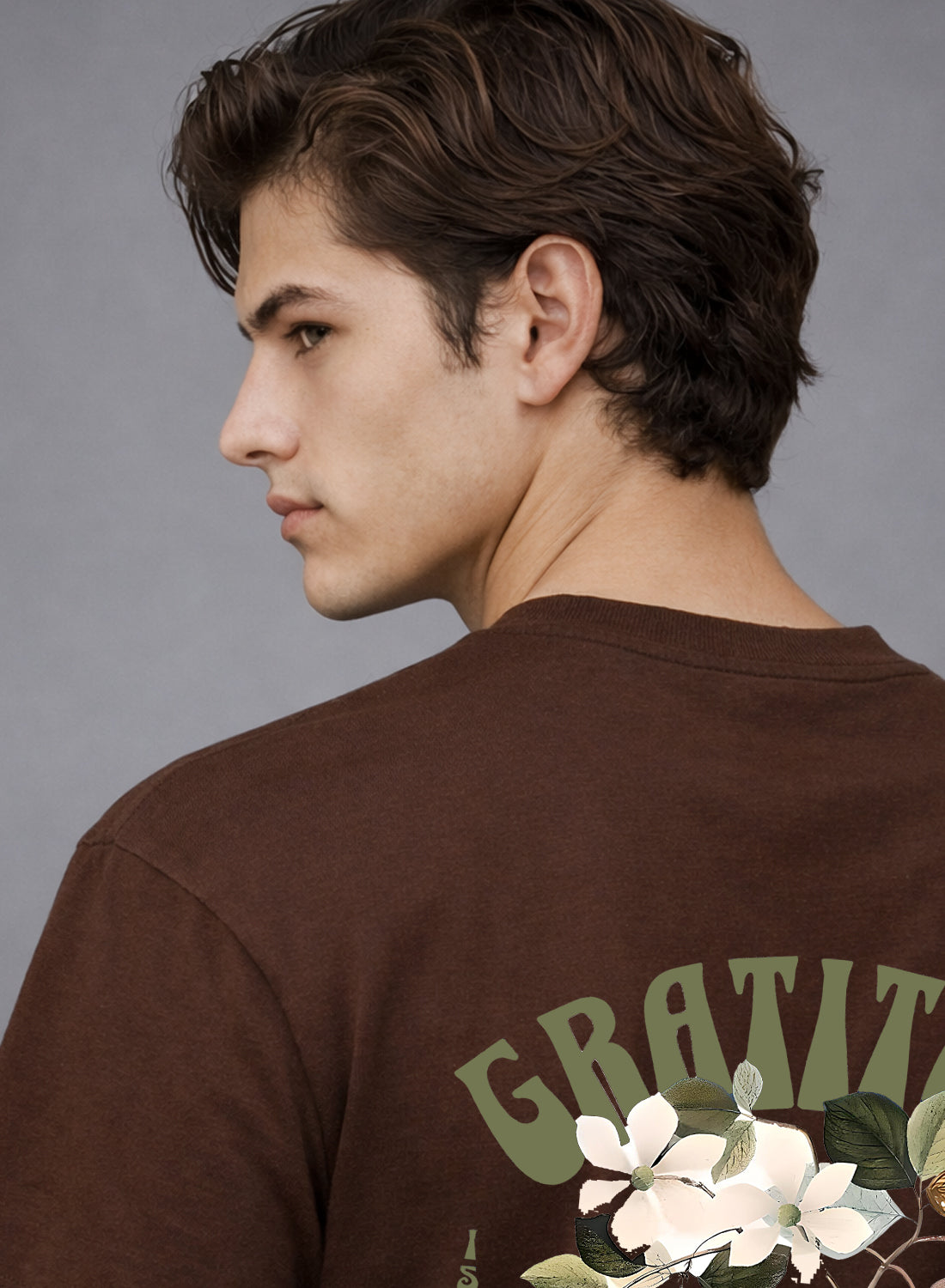Men Oversize Fit Back Printed T-Shirt