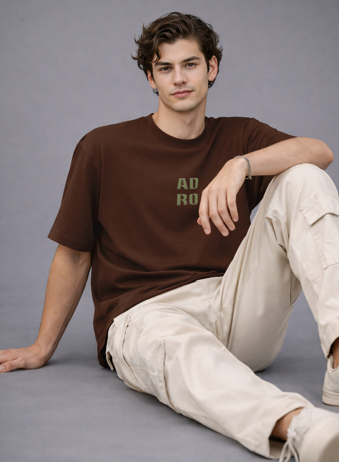 Men Oversize Fit Back Printed T-Shirt