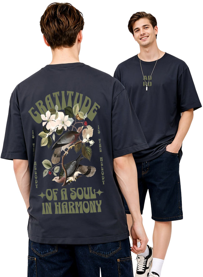 Men Oversize Fit Back Printed T-Shirt