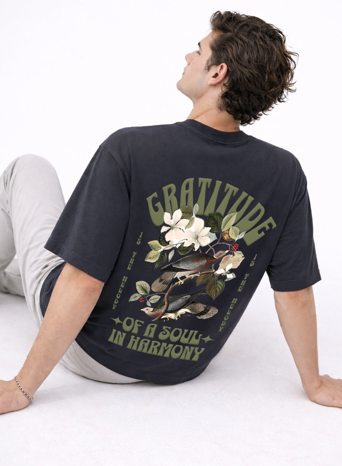 Men Oversize Fit Back Printed T-Shirt