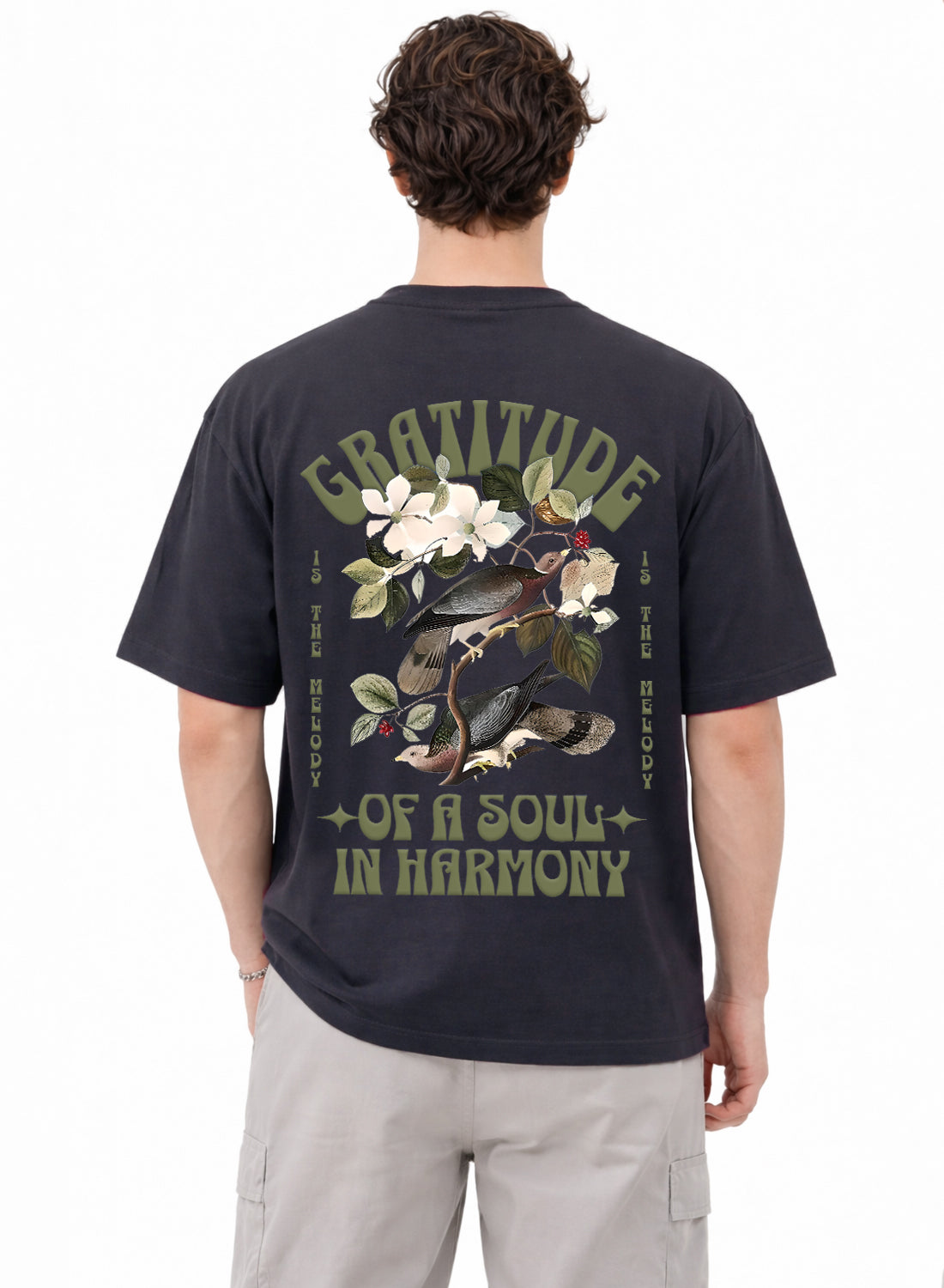 Men Oversize Fit Back Printed T-Shirt