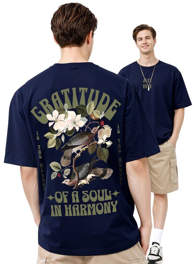 Men Oversize Fit Back Printed T-Shirt