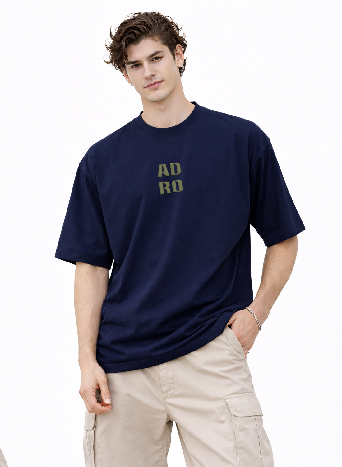 Men Oversize Fit Back Printed T-Shirt