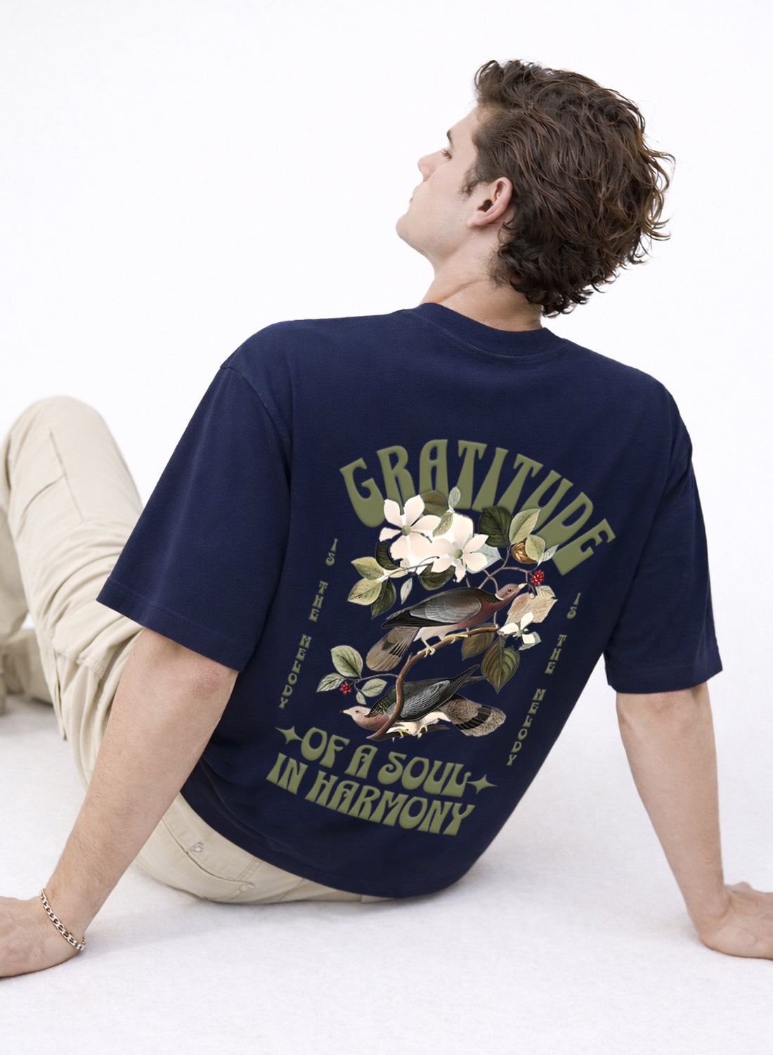 Men Oversize Fit Back Printed T-Shirt