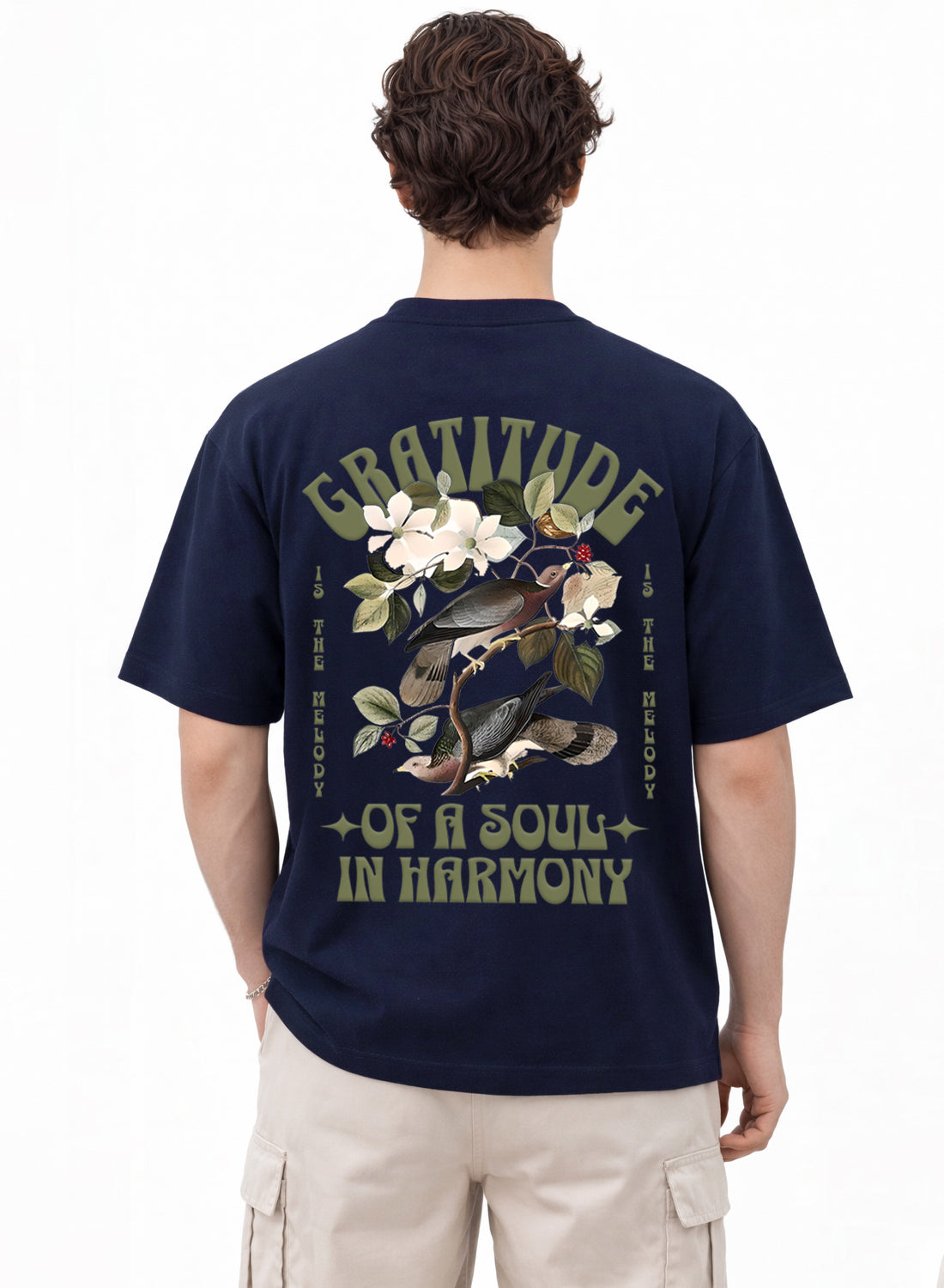 Men Oversize Fit Back Printed T-Shirt