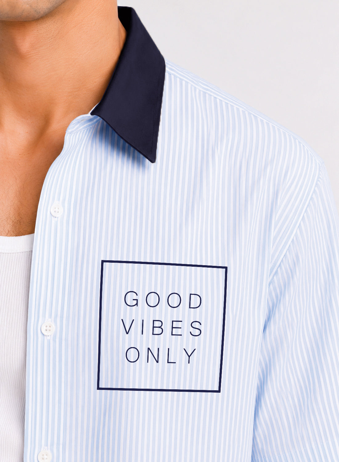 Men Blue Striped Casual Shirt
