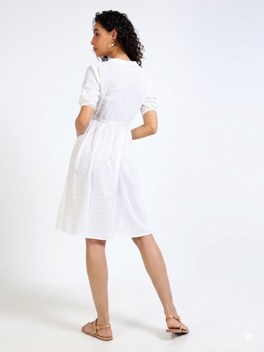 Women Schiffli Midi Dress